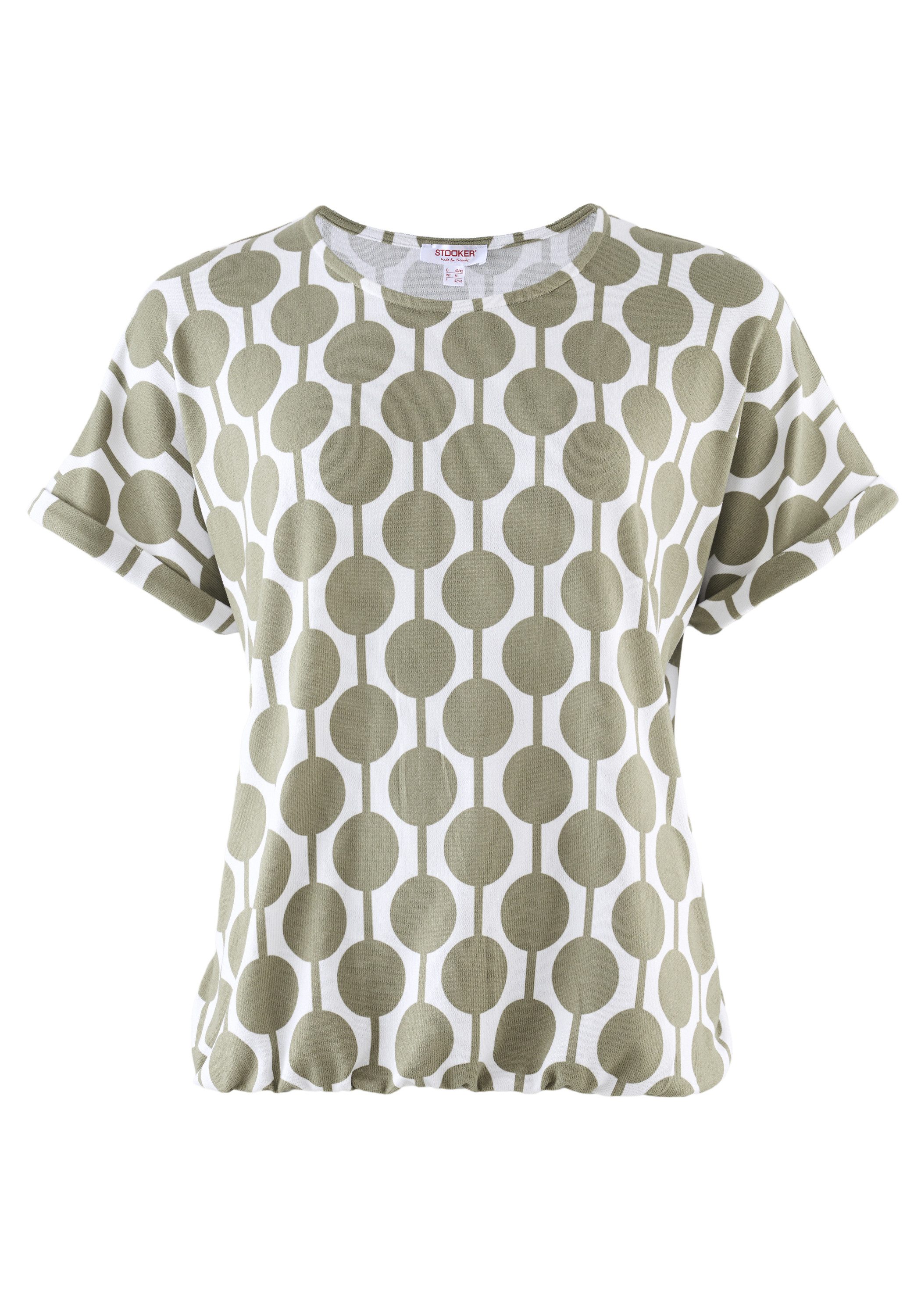 STOOKER WOMEN Kurzarmshirt STCLEA Print T-Shirt Regular Fit T-Shirt Spitzen- Shirt für Damen
