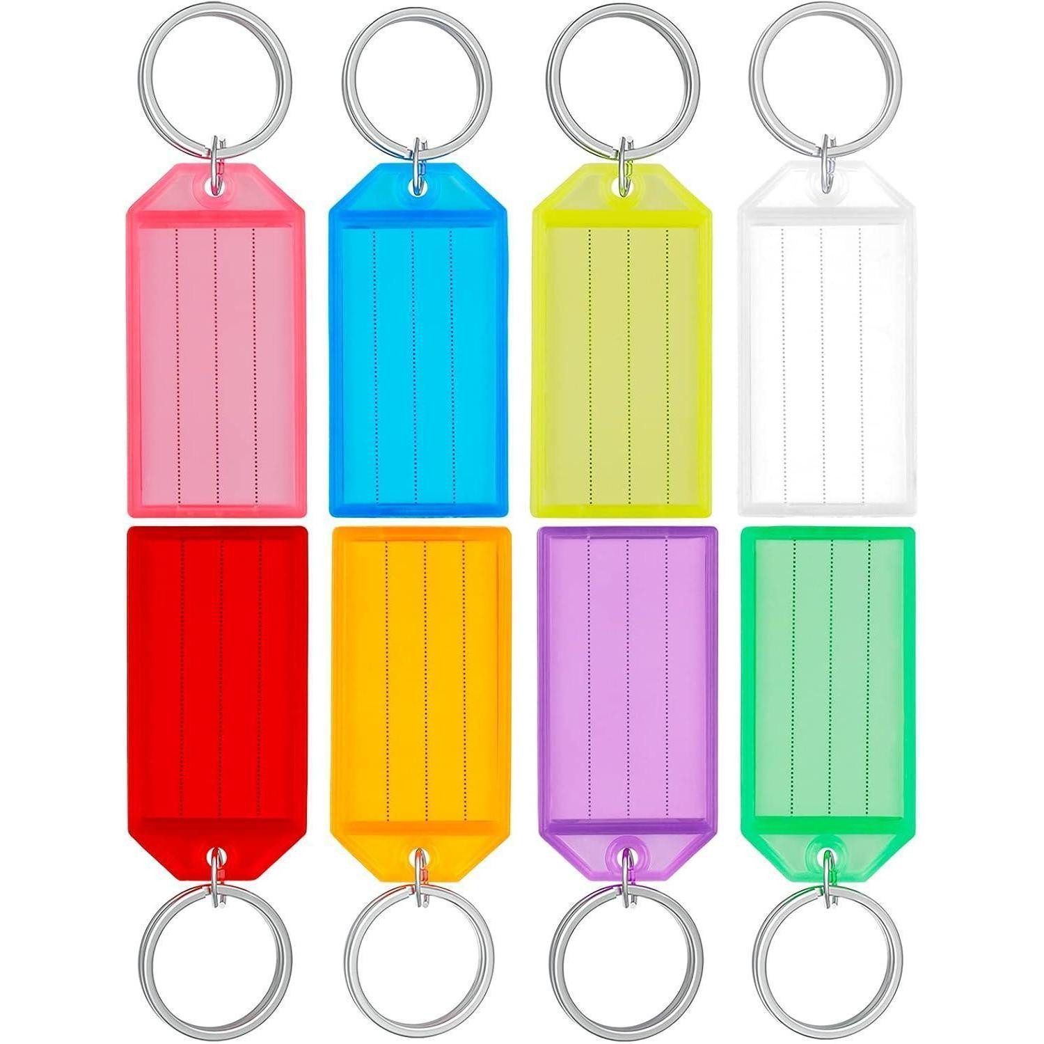 Schlüsselanhänger Set 40er Pack Robust Kunststoff Schlüsselanhänger zum Beschriften 8 Farben