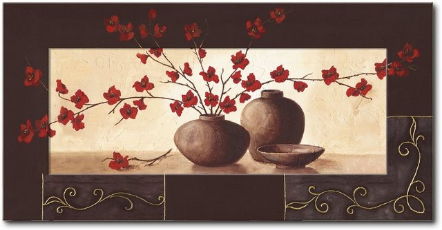 Artland Wandbild »Stillleben mit roten Blüten II«, Vasen & Töpfe (1 Stück)-Otto