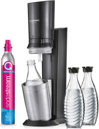 SodaStream Wassersprudler Crystal 3.0-Bundle, (Set, 5-tlg), mit Quick Connect CO2-Zylinder und 3x Glaskaraffe 0,7 L