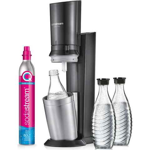 SodaStream Wassersprudler Crystal 3.0-Bundle, (Set, 5-tlg), mit Quick Connect CO2-Zylinder und 3x Glaskaraffe 0,7 L