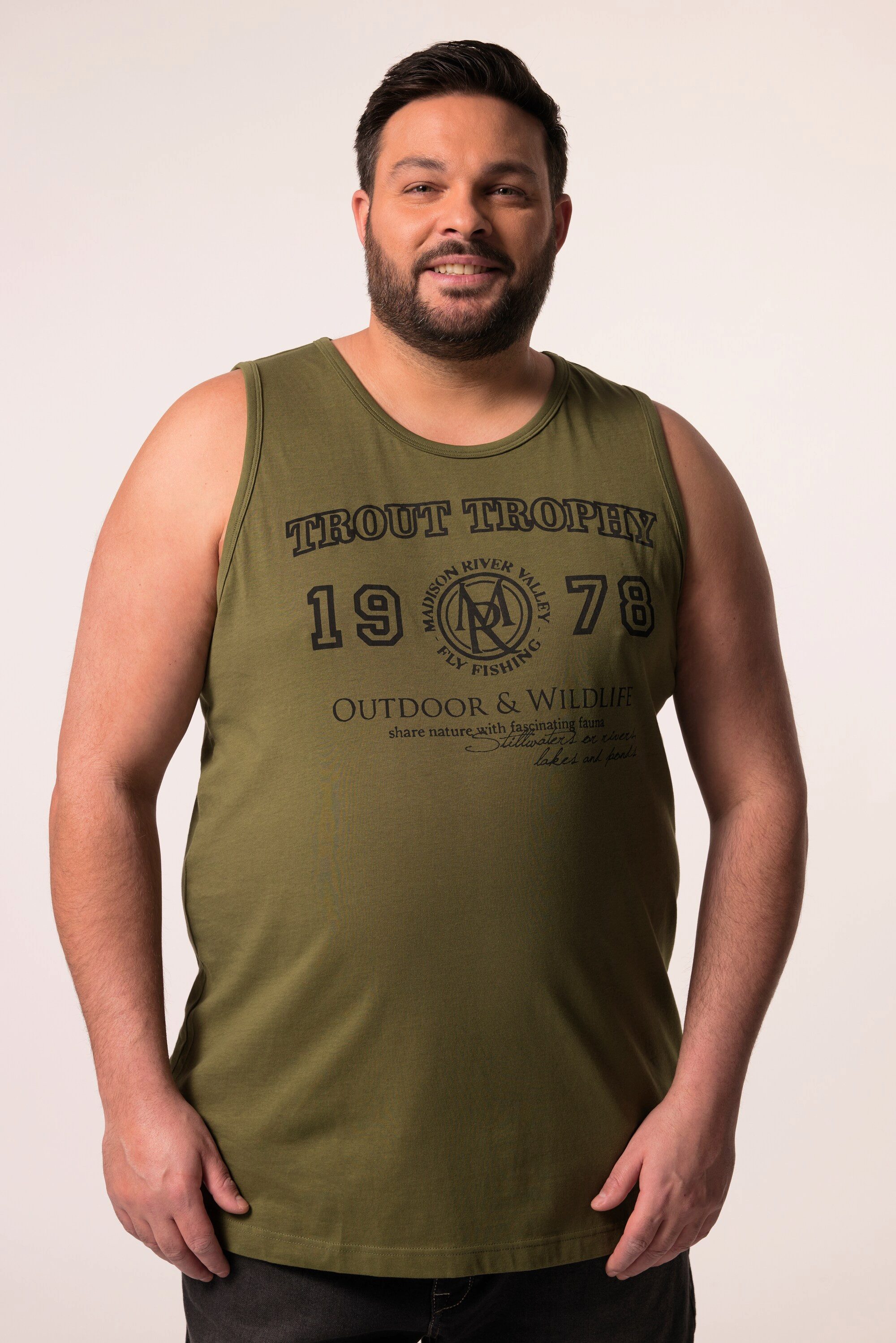 T-Shirt Men+ Tanktop Unterhemd Print Rundhals bis 8 XL
