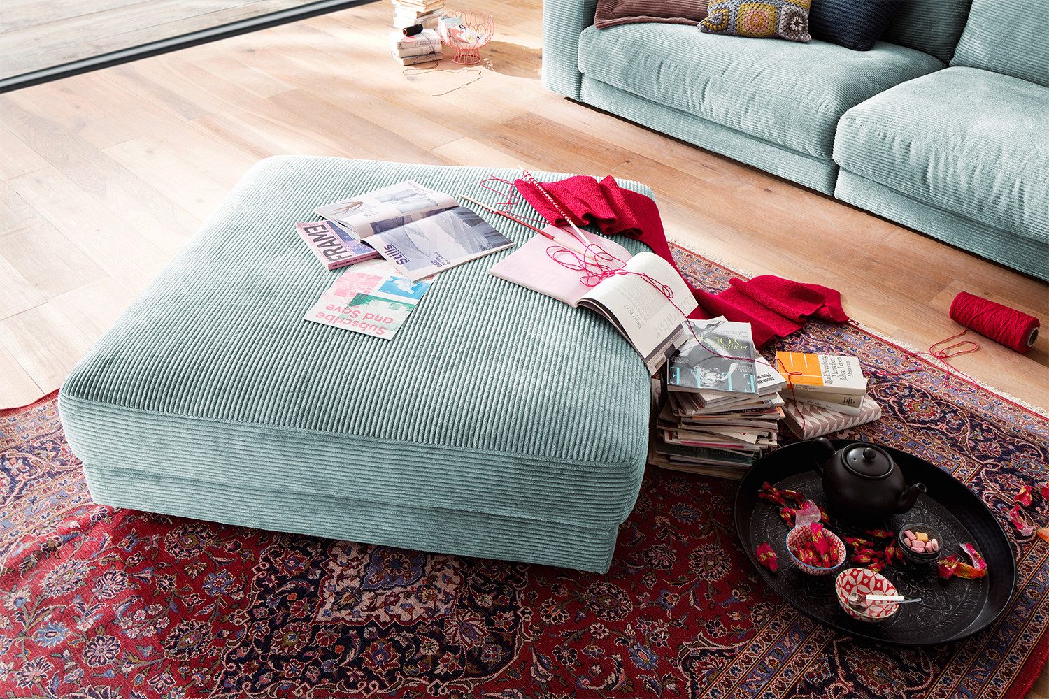KAWOLA Hocker MADELINE, Big Hocker Polsterhocker günstig online kaufen