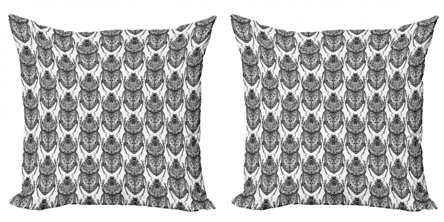 (2 Abakuhaus Accent mythologische Kissenbezüge ägyptisch Modern Doppelseitiger Digitaldruck, Stück), Scarabs