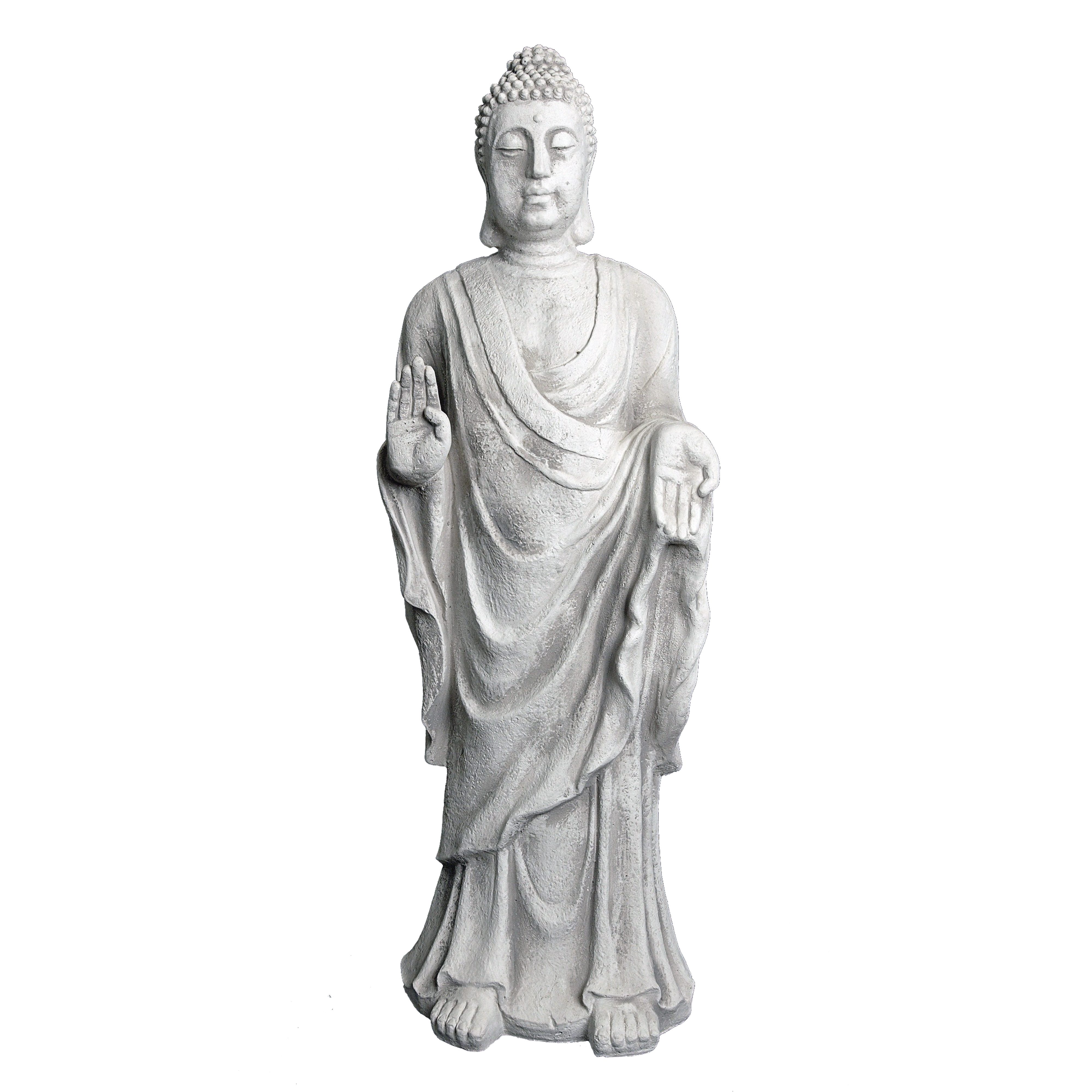 gartendekoparadies.de Gartenfigur Buddha Statue mit typischer Handgeste, Steinfigur, H. 91 cm, 54 kg, Frostsicher