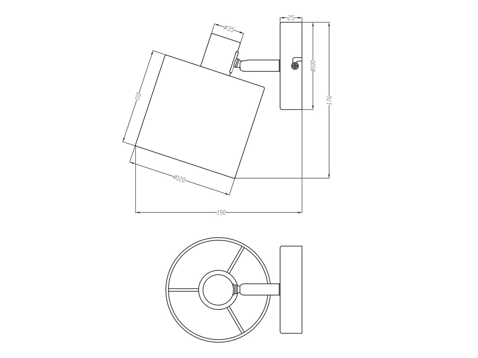 Reality Leuchten LED Wandstrahler, Extern dimmbar über Hausinstallation, LED wechselbar, Warmweiß, innen Wandlampe Nachttisch Bett Lampenschirme Stoff Weiß, Höhe 19cm
