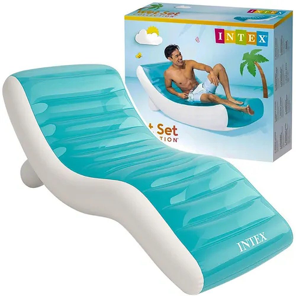 Intex Luftmatratze Wasserliege Poolliege Schwimmliege, (Spar-Set, 1-St., 191 x 99 cm ergonomisch), Ergonomisch, 2 Luftkammern, kippstabil, bis 100 kg