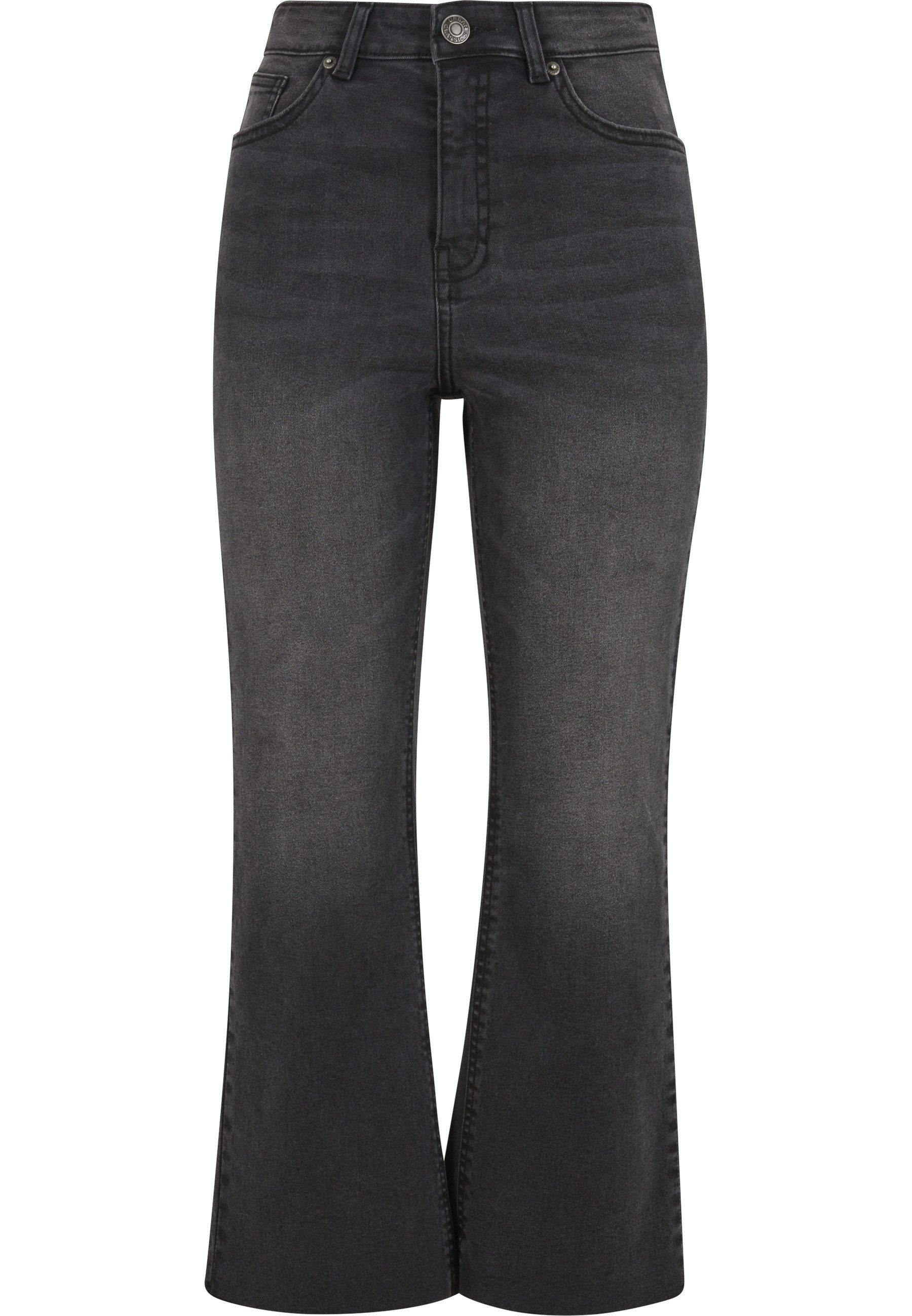 URBAN CLASSICS Bequeme Jeans Urban Classics Ladies Cropped Flared Denim Pants