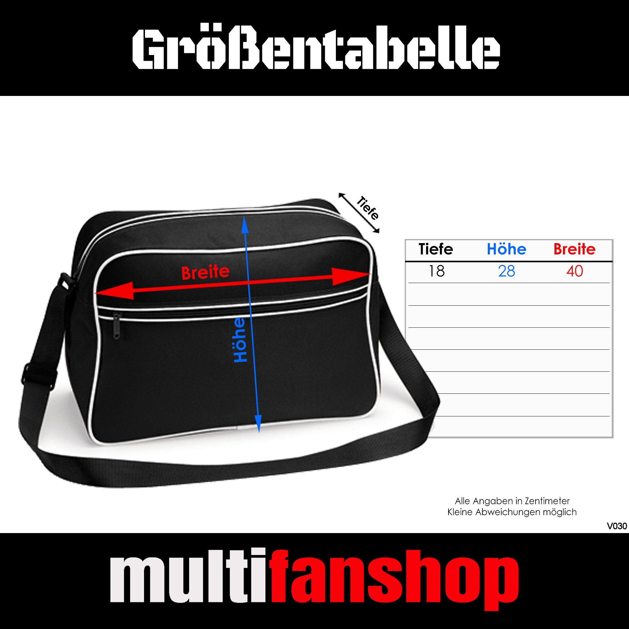 multifanshop Schultertasche Bayern - Schriftzug - günstig online kaufen