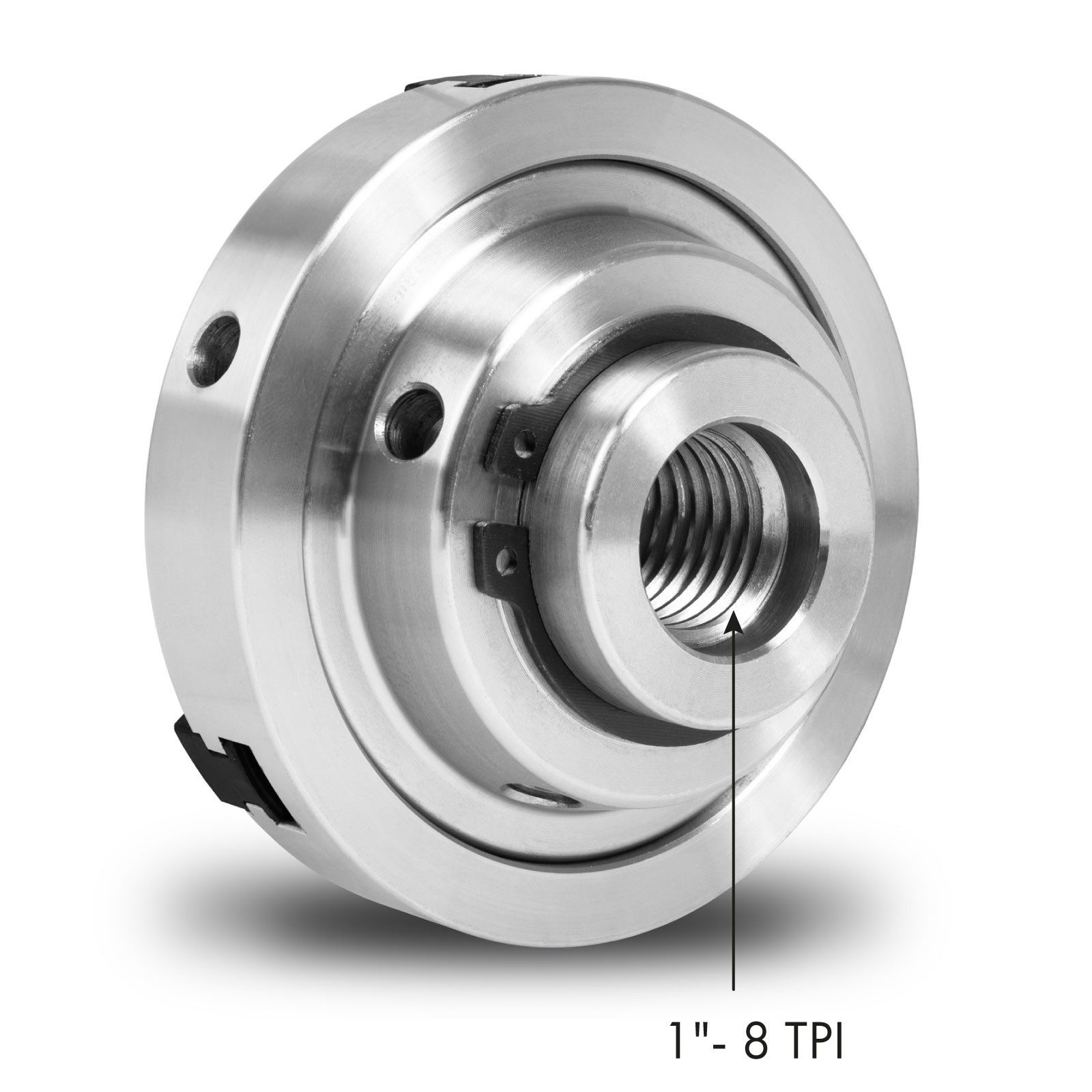 EBERTH Dreibacken-Futter Dreibackenfutter mit 100 mm Durchmesser, 4" 3-Backenfutter Selbstzentrierend, Anschluss-Gewinde 1"-8TPI