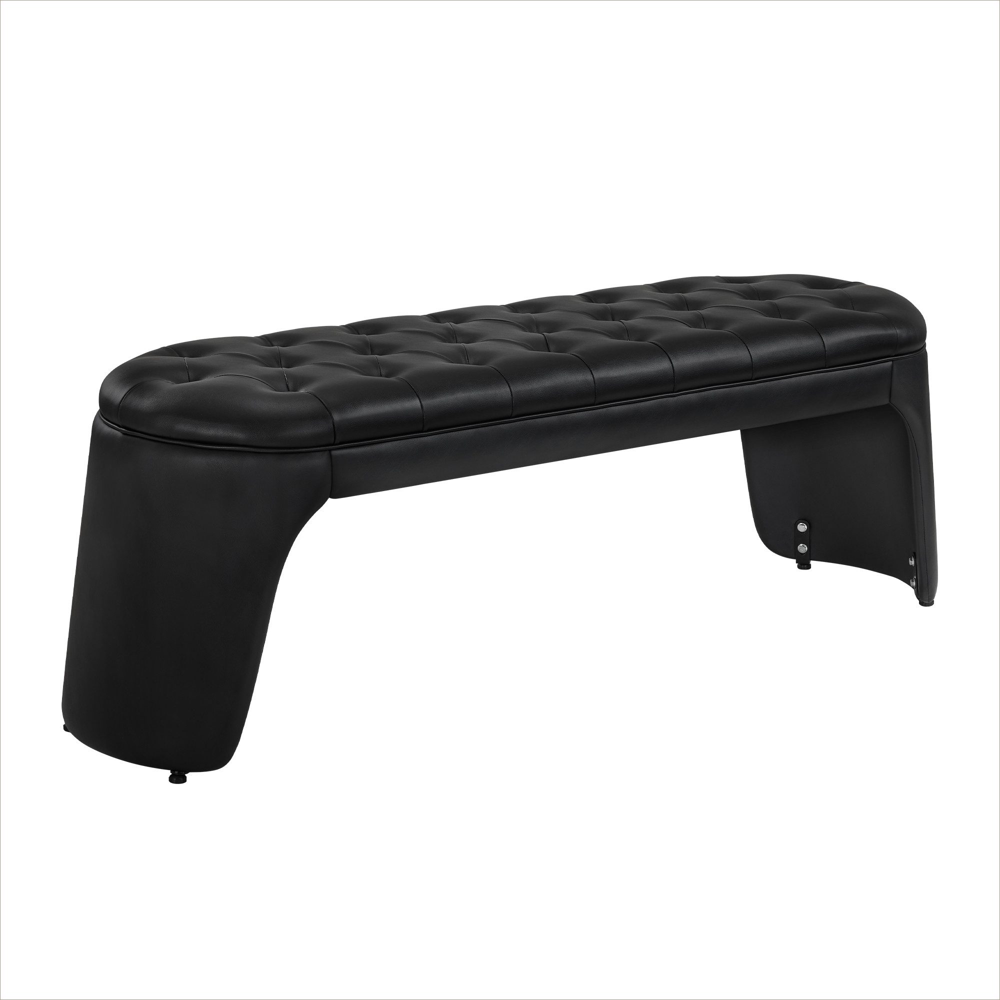 Barberpub Sitzbank BarberPub 3-Sitzer Sitzbank für Friseursalon W510 (Schwarz/Kunstleder), Sitzbreite 150 cm, Moderne Wartebank, Polsterbank