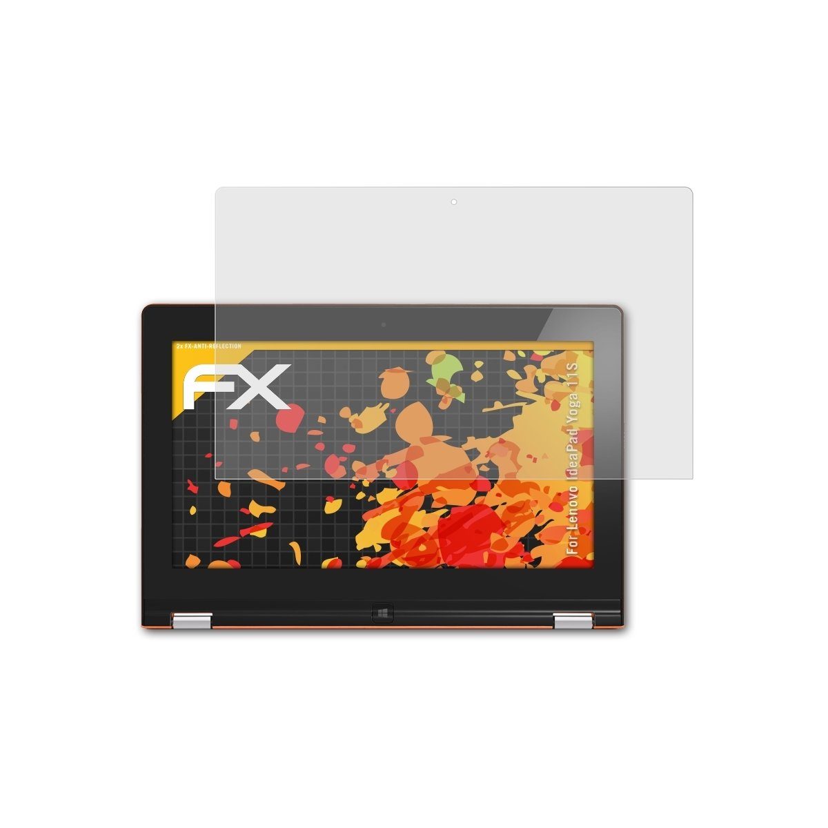 atFoliX Schutzfolie für Lenovo IdeaPad Yoga 11S, (2 Folien), Entspiegelnd und stoßdämpfend