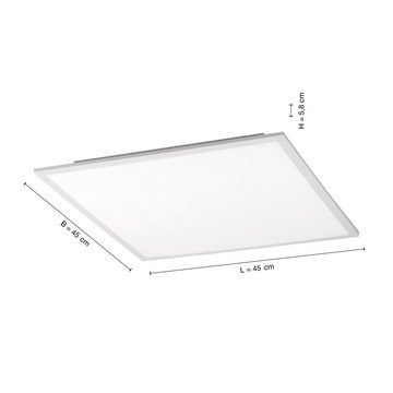 SellTec LED Deckenleuchte LED Panel Deckenleuchte 60x60cm, Angenehmes, blendfreies Licht durch weiße Kunststoffabeckung, 1xLED-Board/ 40 Watt, neutralweiß, Lichtfarbe tageslichtweiß 4000 Kelvin