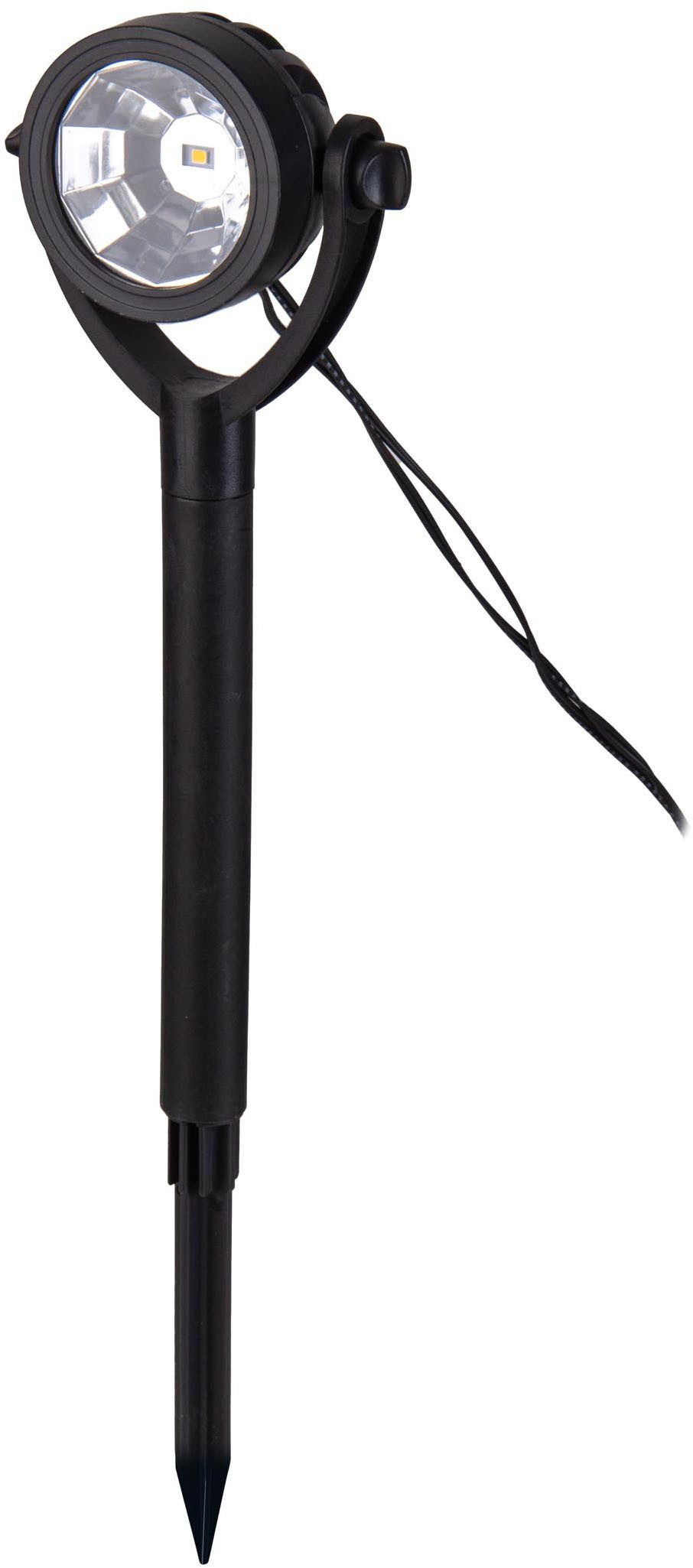 näve LED Solarleuchte Nomi, Ein-/Ausschalter, Tageslichtsensor, LED fest integriert, Warmweiß, Erdspieß 6er Set, inkl. Dämmerungssensor, Abstrahlwinkel: 90°, schwarz