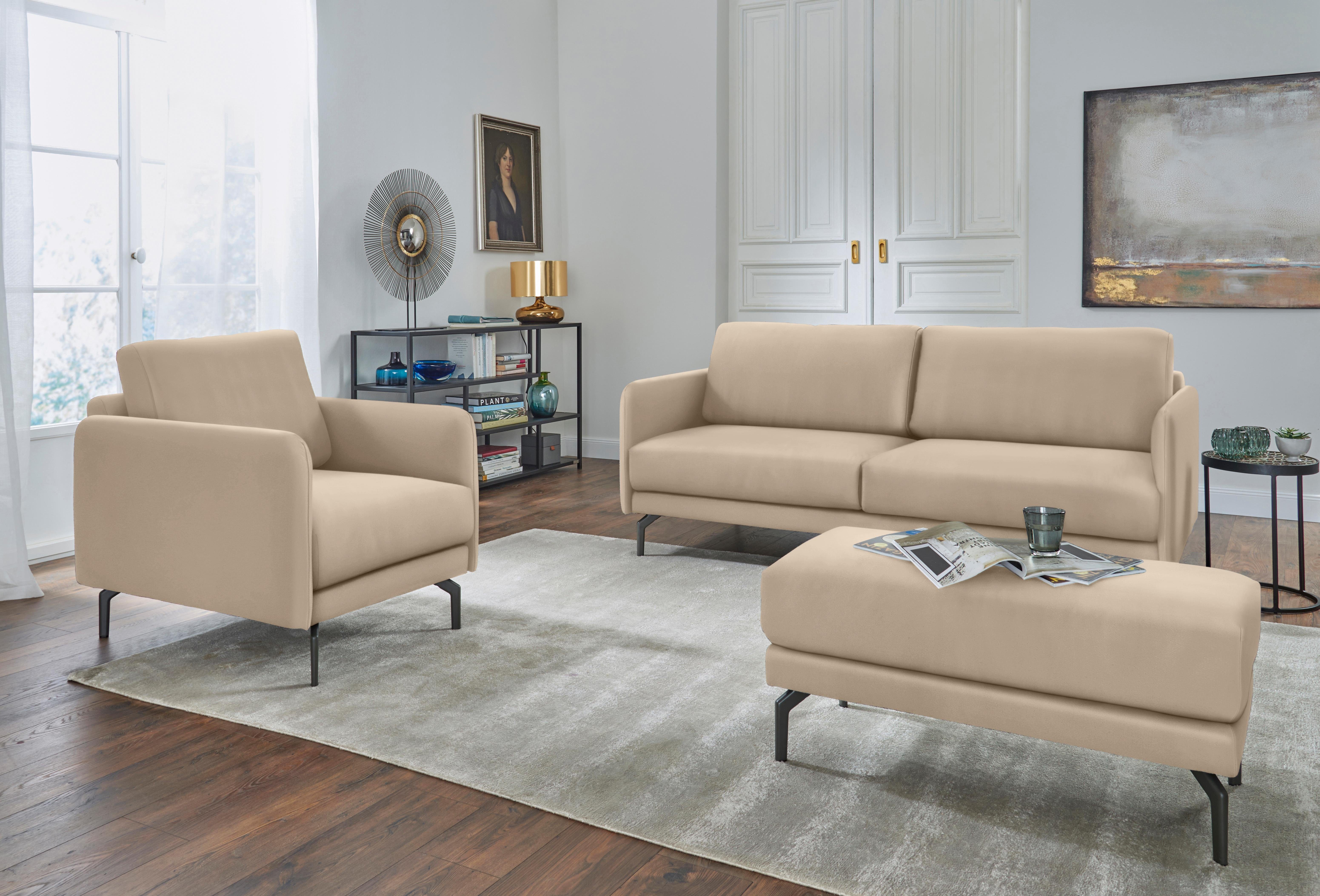 Breite 190 3-Sitzer sofa Armlehne hülsta Umbragrau Alugussfuß schmal, cm, hs.450, sehr