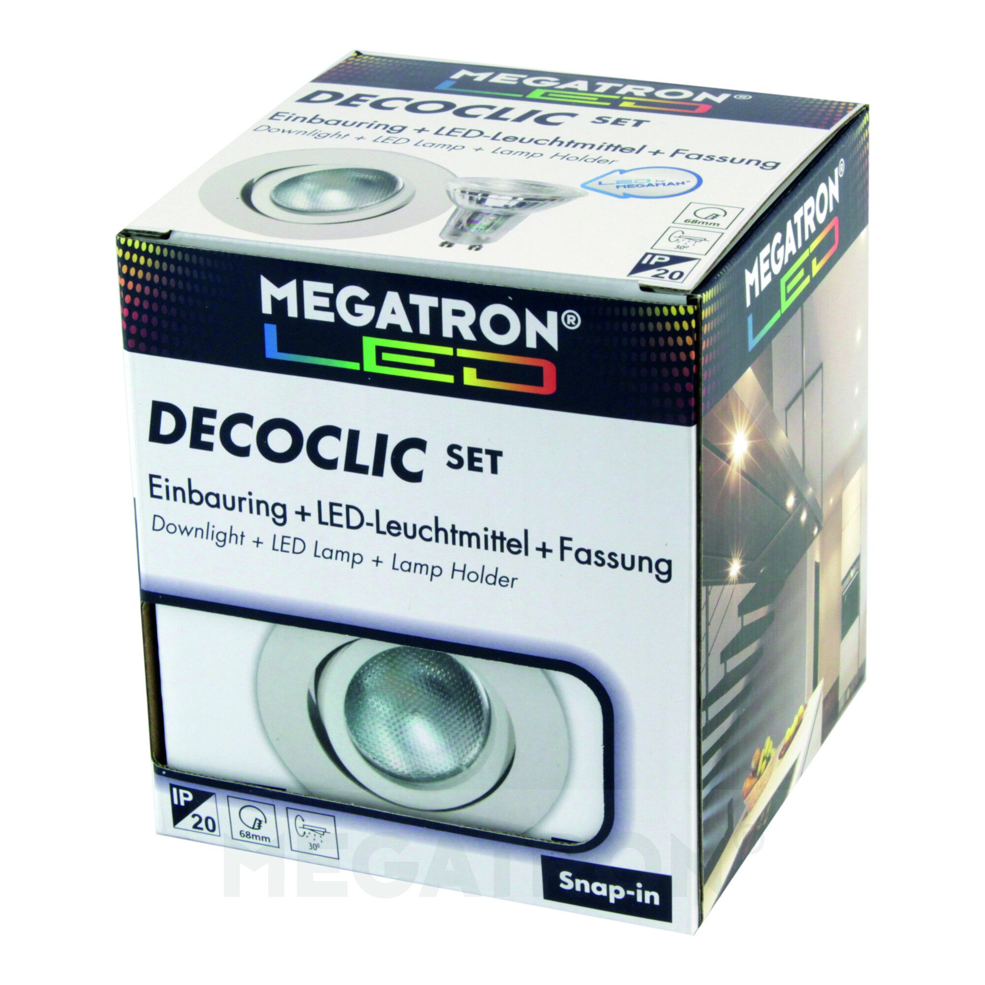 Megatron UVC-Leuchtmittel Megatron LED-Einbauspot Set 2800K ws MT75400