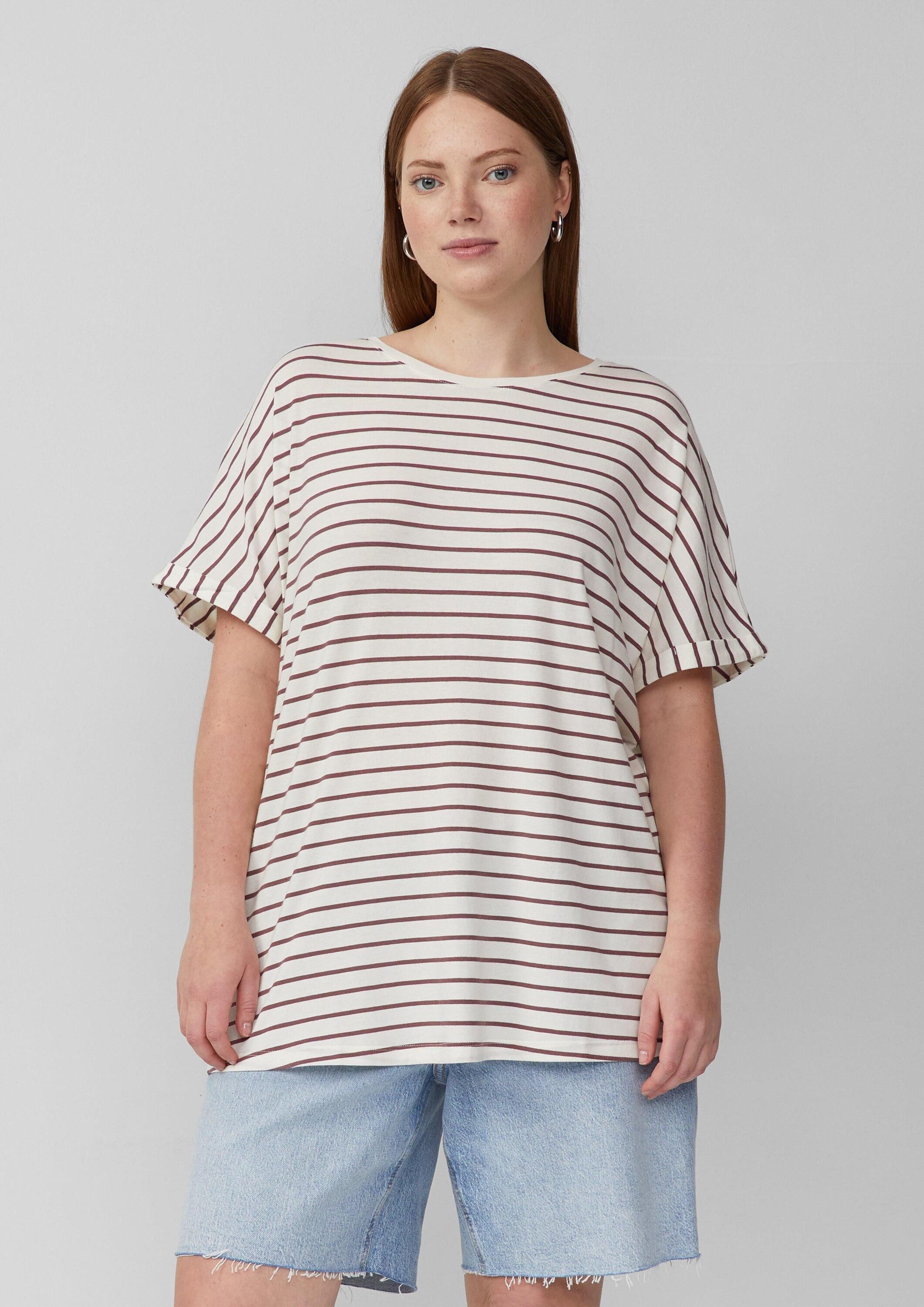 QS Kurzarmshirt T-Shirt Locker geschnittenes T-Shirt günstig online kaufen