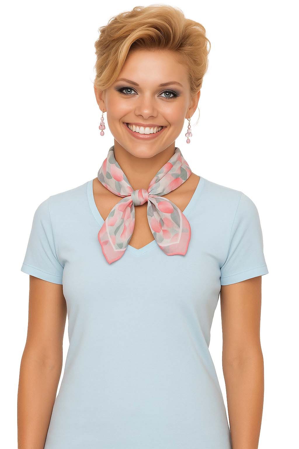 Nickituch Halstuch Damen klein Nickituch Sommer Baumwolle Grün Rosa
