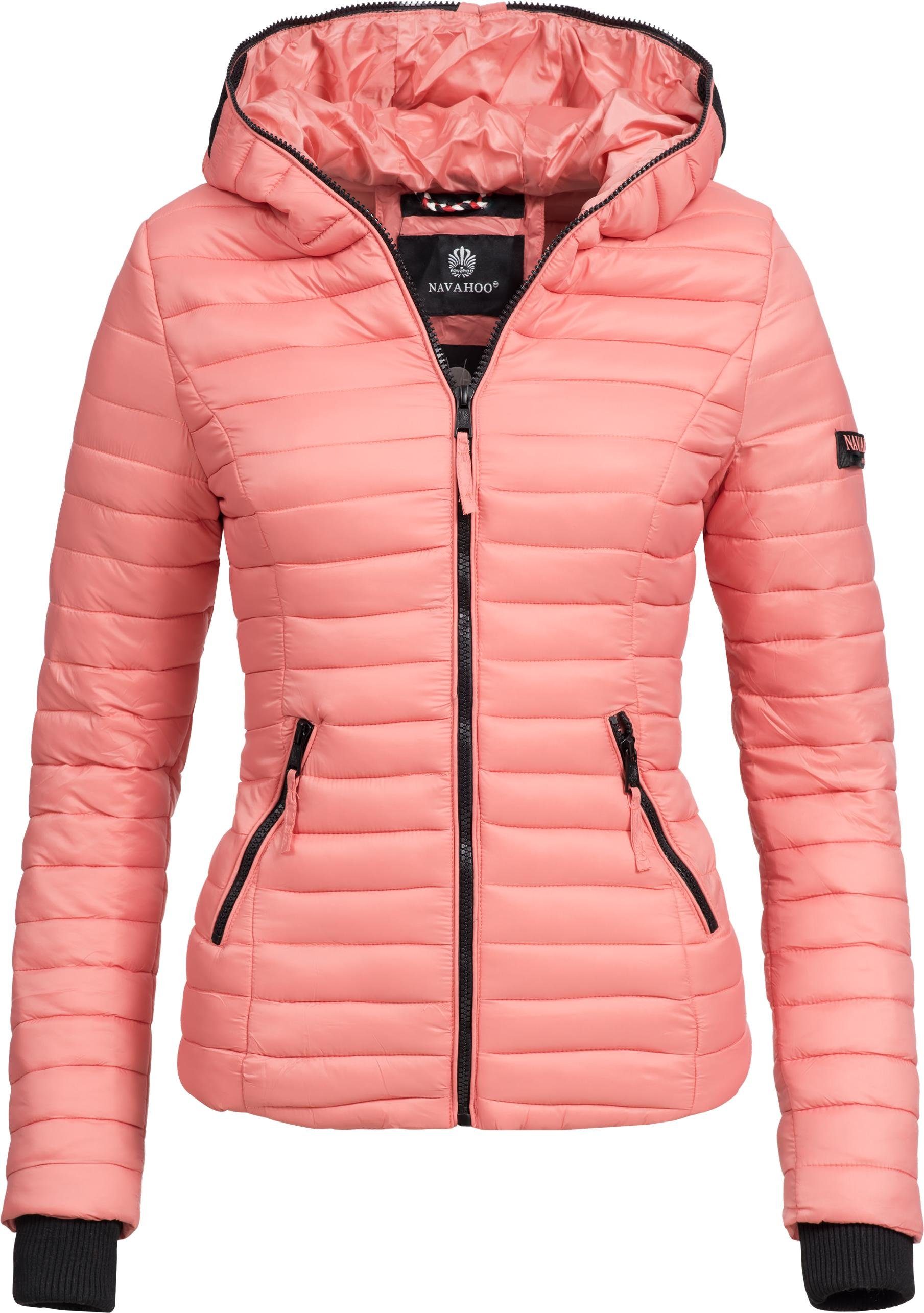 Navahoo Steppjacke Kimuk leichte Übergangsjacke mit Kapuze coral