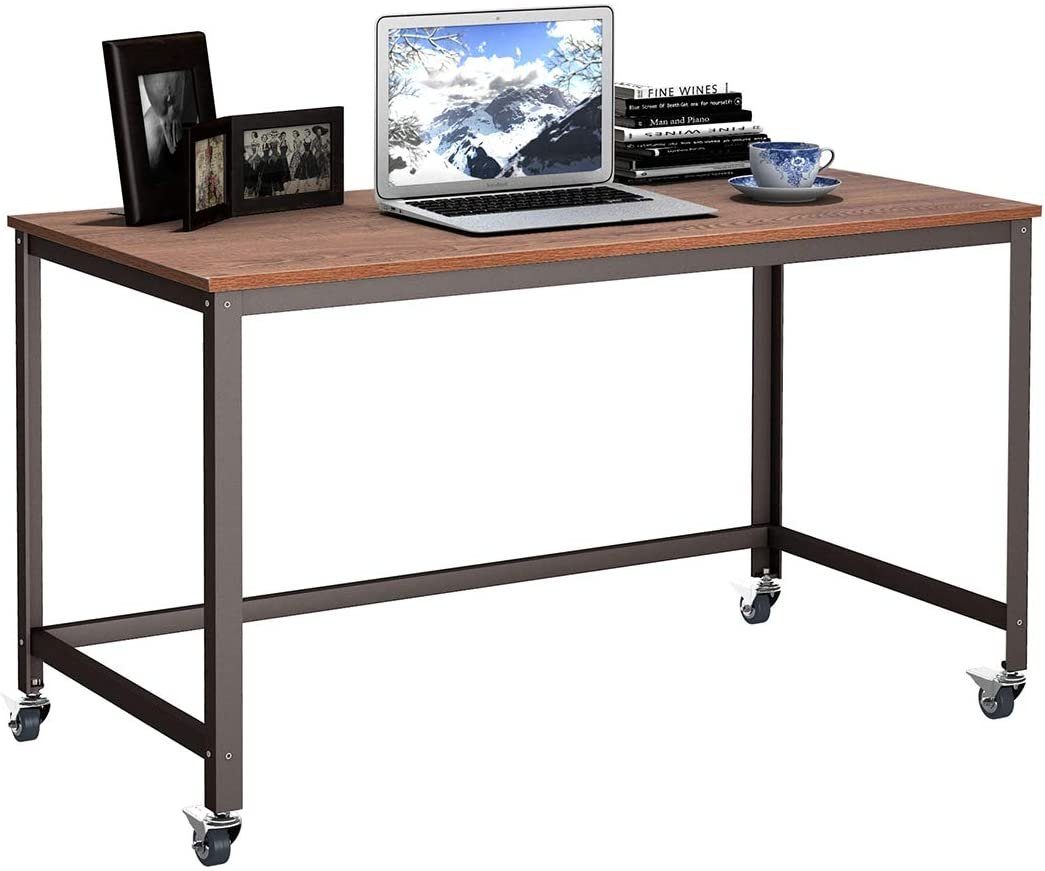 COSTWAY Schreibtisch »Computertisch Arbeitstisch«, mit 4 Rädern & stabilem  Metallrahmen, rollbar online kaufen | OTTO