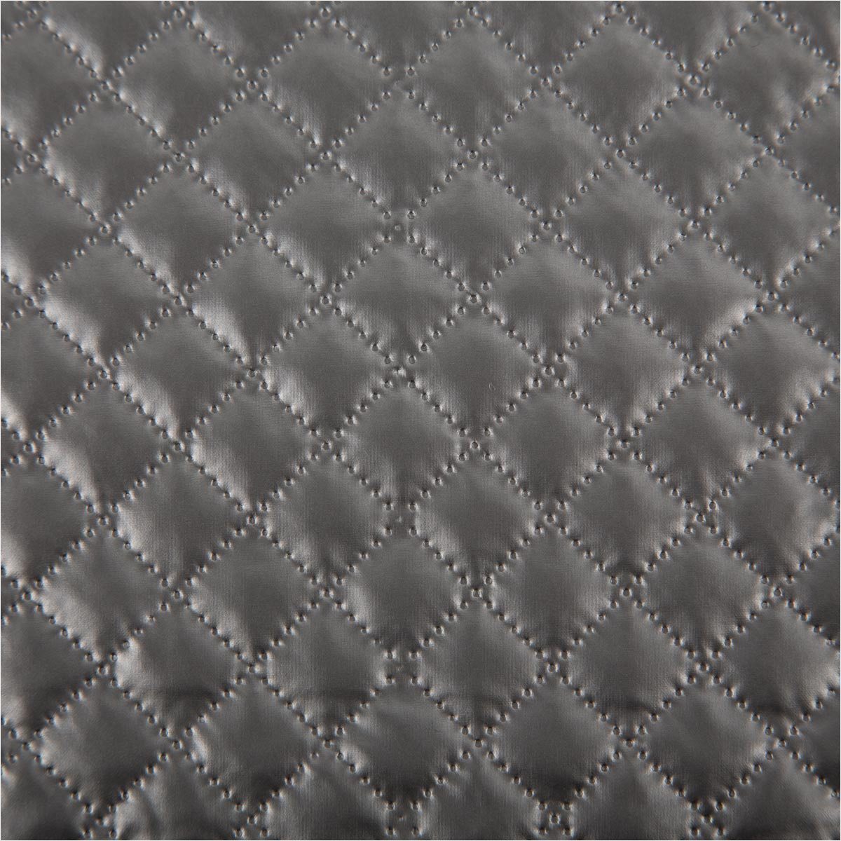 SCHÖNER LEBEN. Stoff Steppstoff Meterware Metallic Silber Rautensteppung 140cm, pflegeleicht