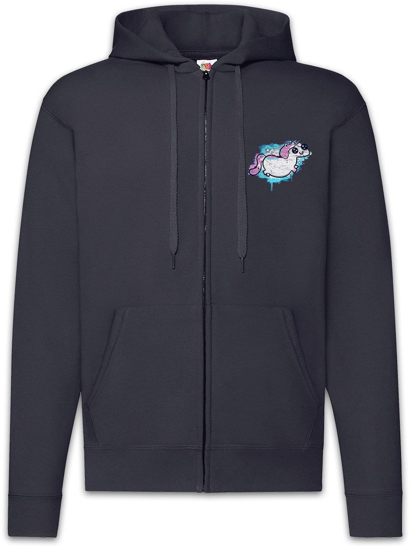 Sweatjacke Unicorn Paint Zipper Hoodie Einhorn Comic Anime Regenbogen Rainbow