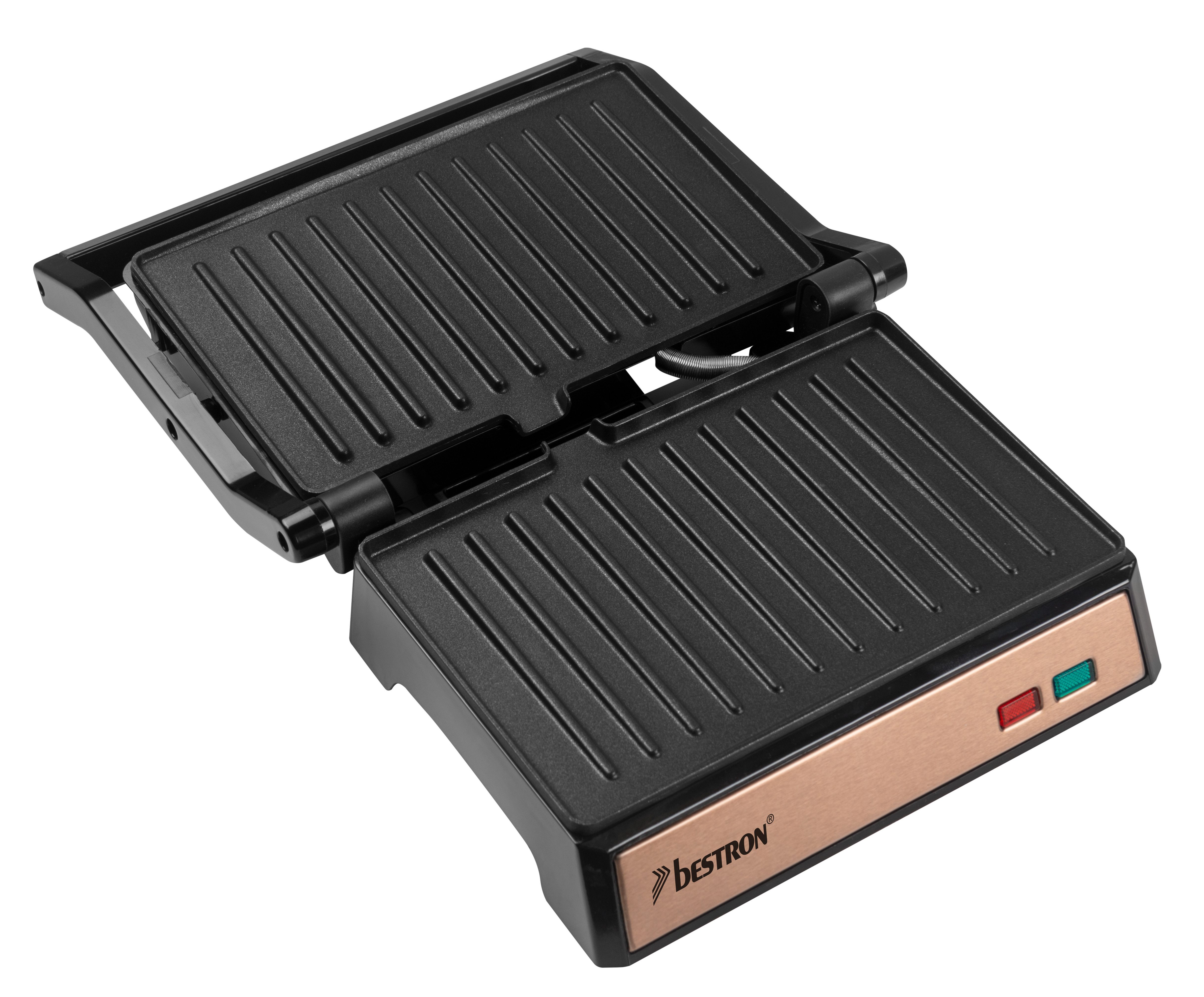 bestron Kontaktgrill APM124, 1000 W, 180° aufklappbar mit Fettauffangschale