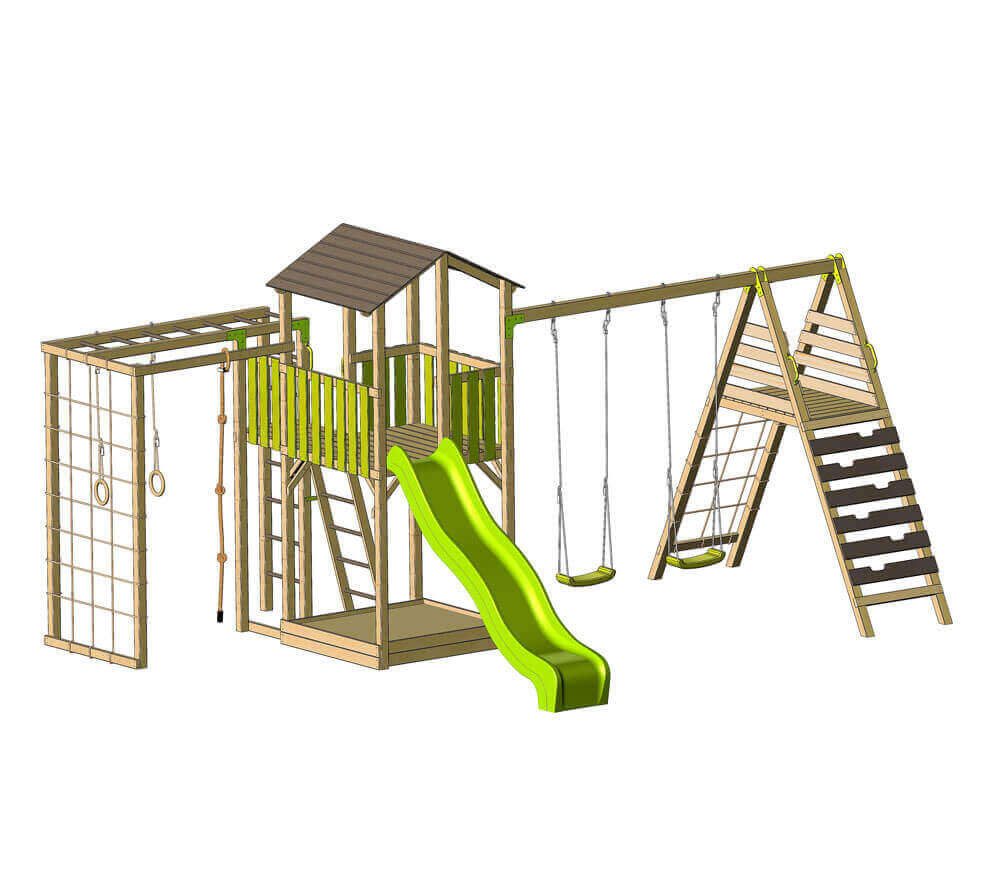 Wendi Toys Klettergerüst Dino, (1-St), Für Kinder ab 4 Jahren, Traglast 100 KG, LxHxB 438x561x307cm
