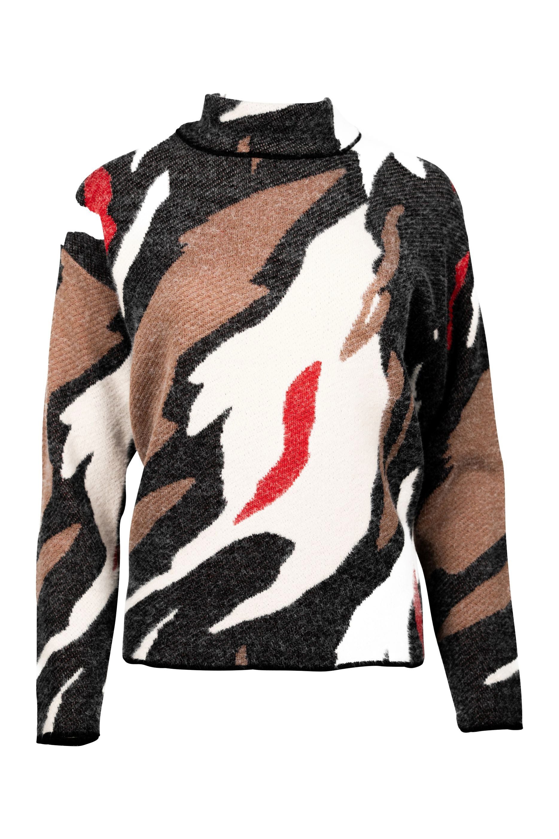 Faber Rollkragenpullover Turtleneck-Pullover mit Camouflage-Jacquard mit Camouflage-Jacquard