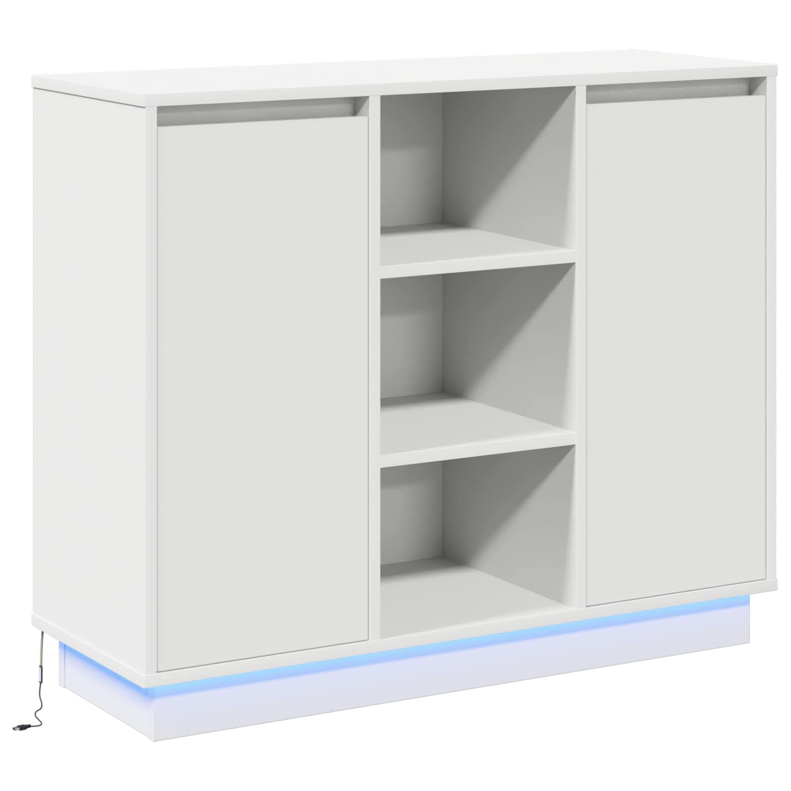 vidaXL Sideboard LED-Sideboard Weiß 90 x 32 x 75 cm Holzwerkstoff (1 St) günstig online kaufen