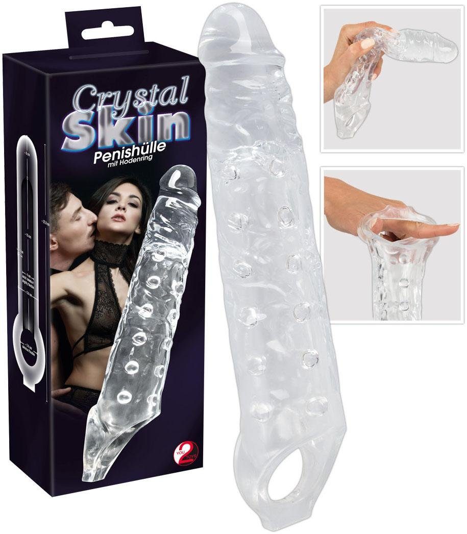 Crystal mit Crystal Penishülle Hodenring Skin, Clear
