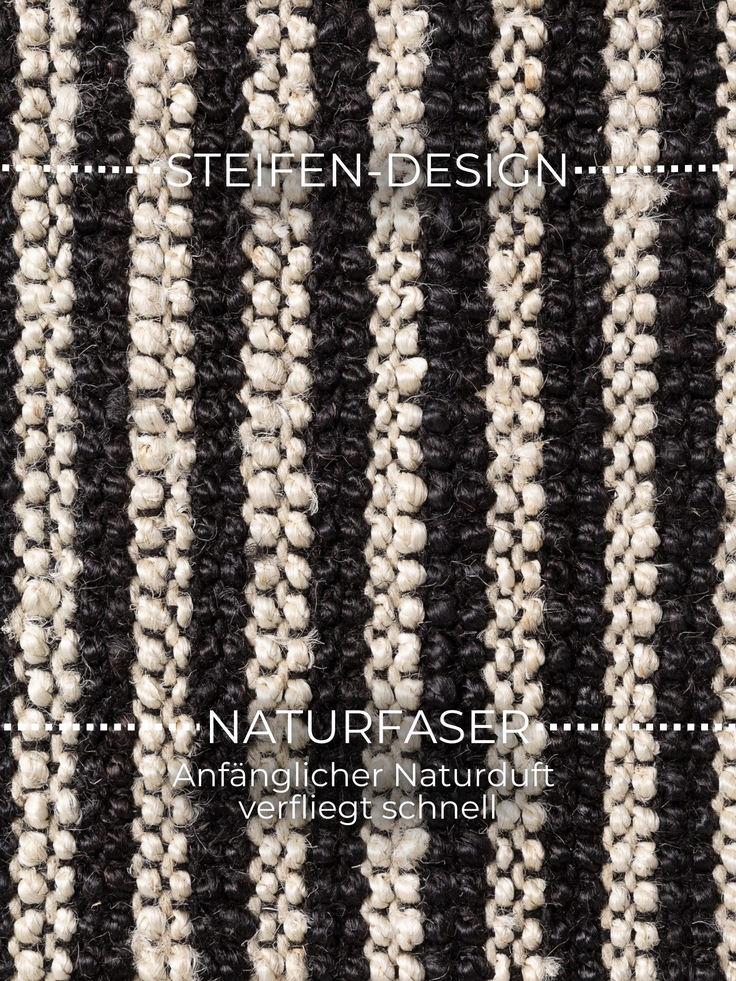 ELLE DECORATION Teppich Juteteppich Ebony, rechteckig, Höhe: 10 mm, Jute, Natur, Wohnzimmer, Esszimmer, Schlafzimmer, Flur, Modern, Boho