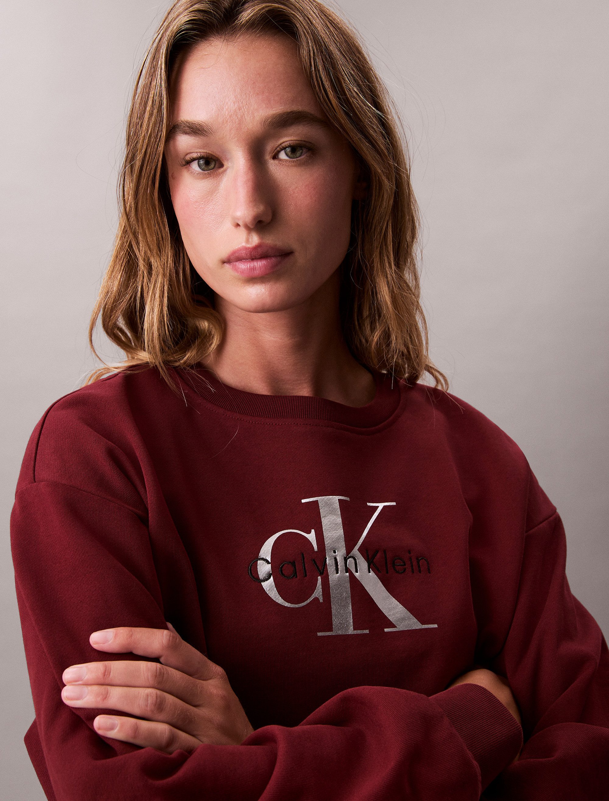 Calvin Klein Jeans Sweatshirt LS MONOLOGO FRENCH TERRY RLXD CR, Logoschriftzug