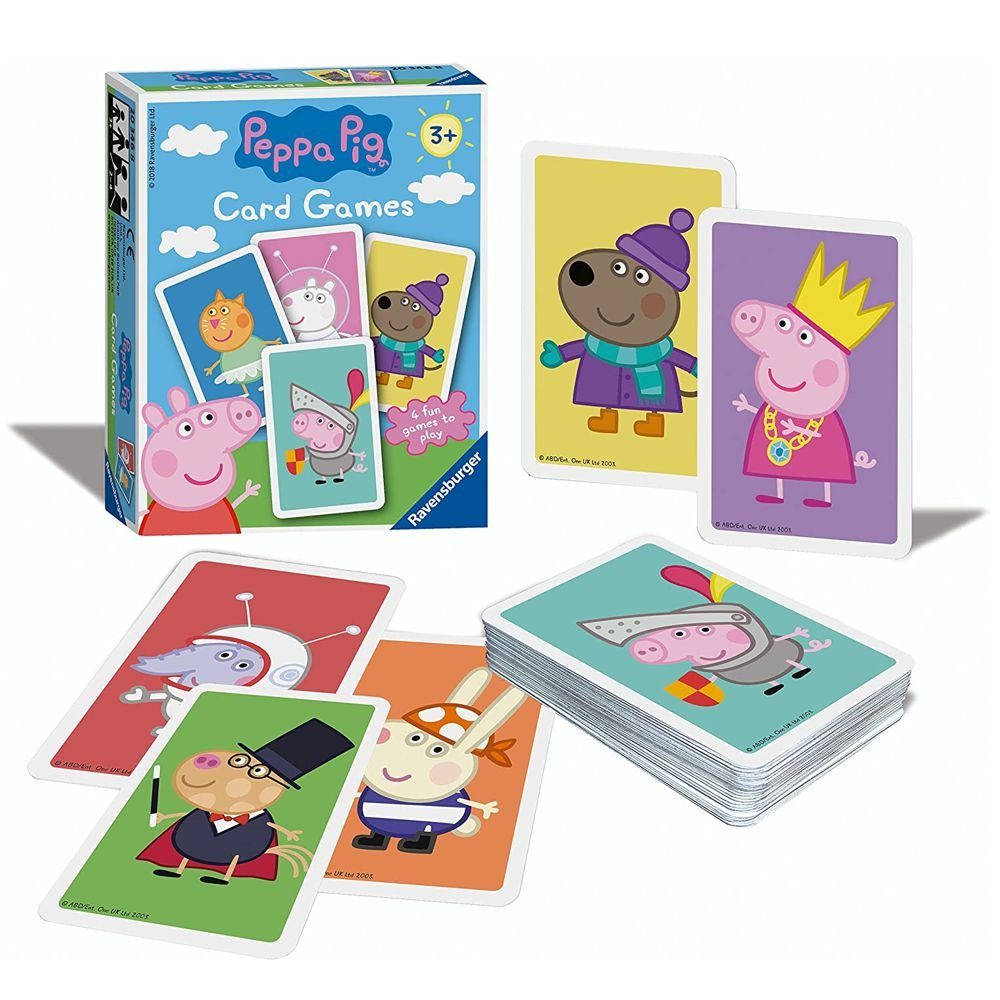 Peppa Pig Spiel Kartenspiel Pig 4 in 1 Spiele Peppa Wutz Ravensburger Spiel, Kartenspiel