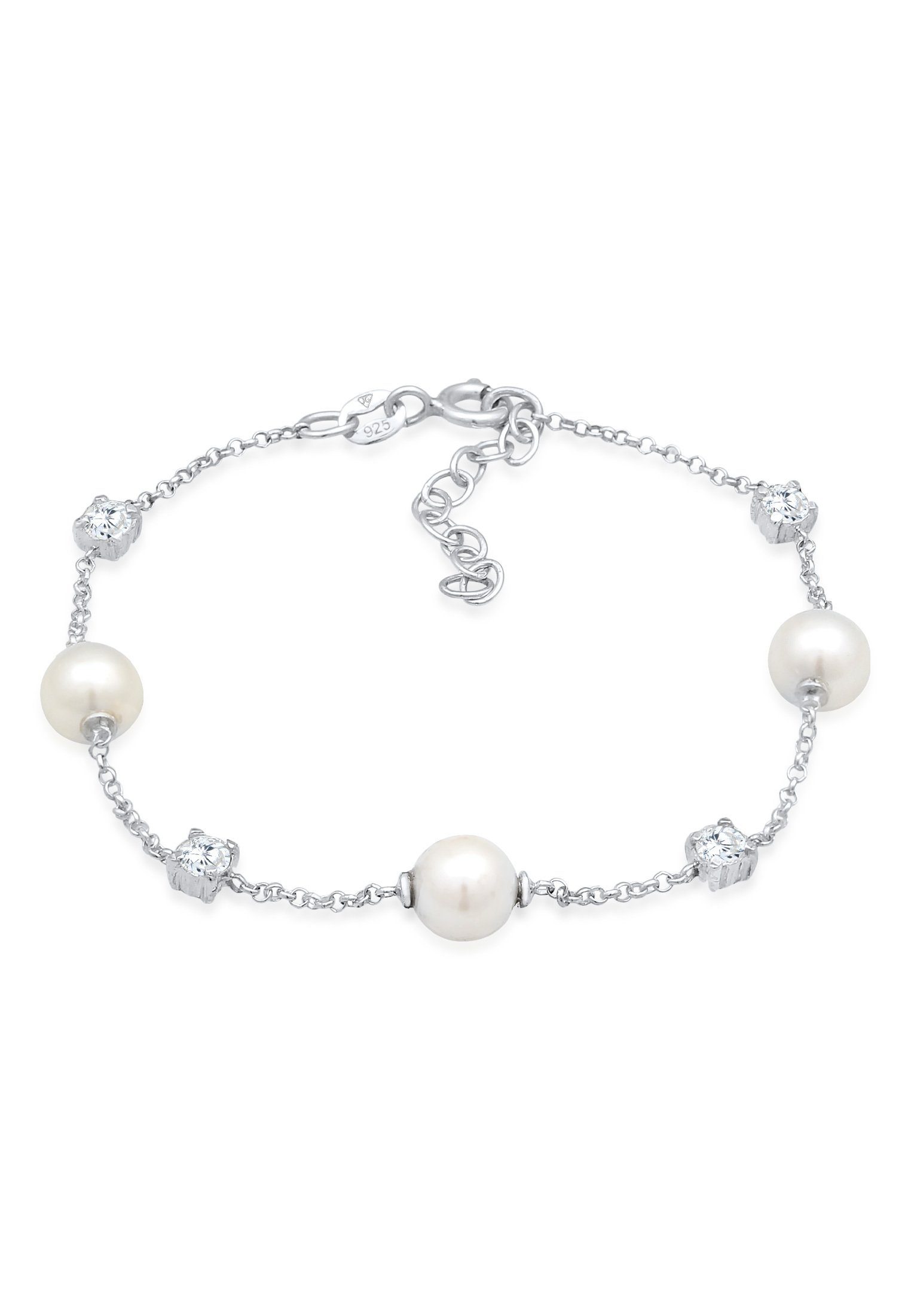Nenalina Perlenarmband Zirkonia Muschelkernperlen 925 Silber günstig online kaufen