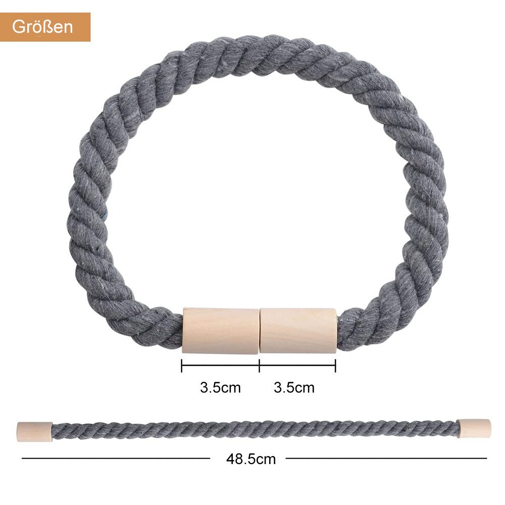 NUODWELL Raffhalter 2 Stück Magnetische Vorhang Raffhalter, gewebtes Seil V günstig online kaufen