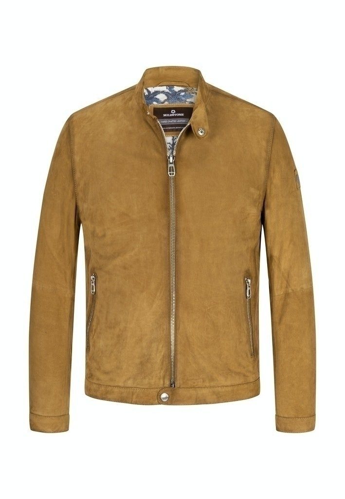 Milestone Lederjacke Milestone Herren Übergangsjacke Lederjacke Forest braun