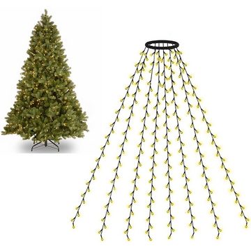 GelldG LED-Lichterkette Stern LED Solar Lichterkette, Wasserfall Lichterkette Weihnachtsbaum