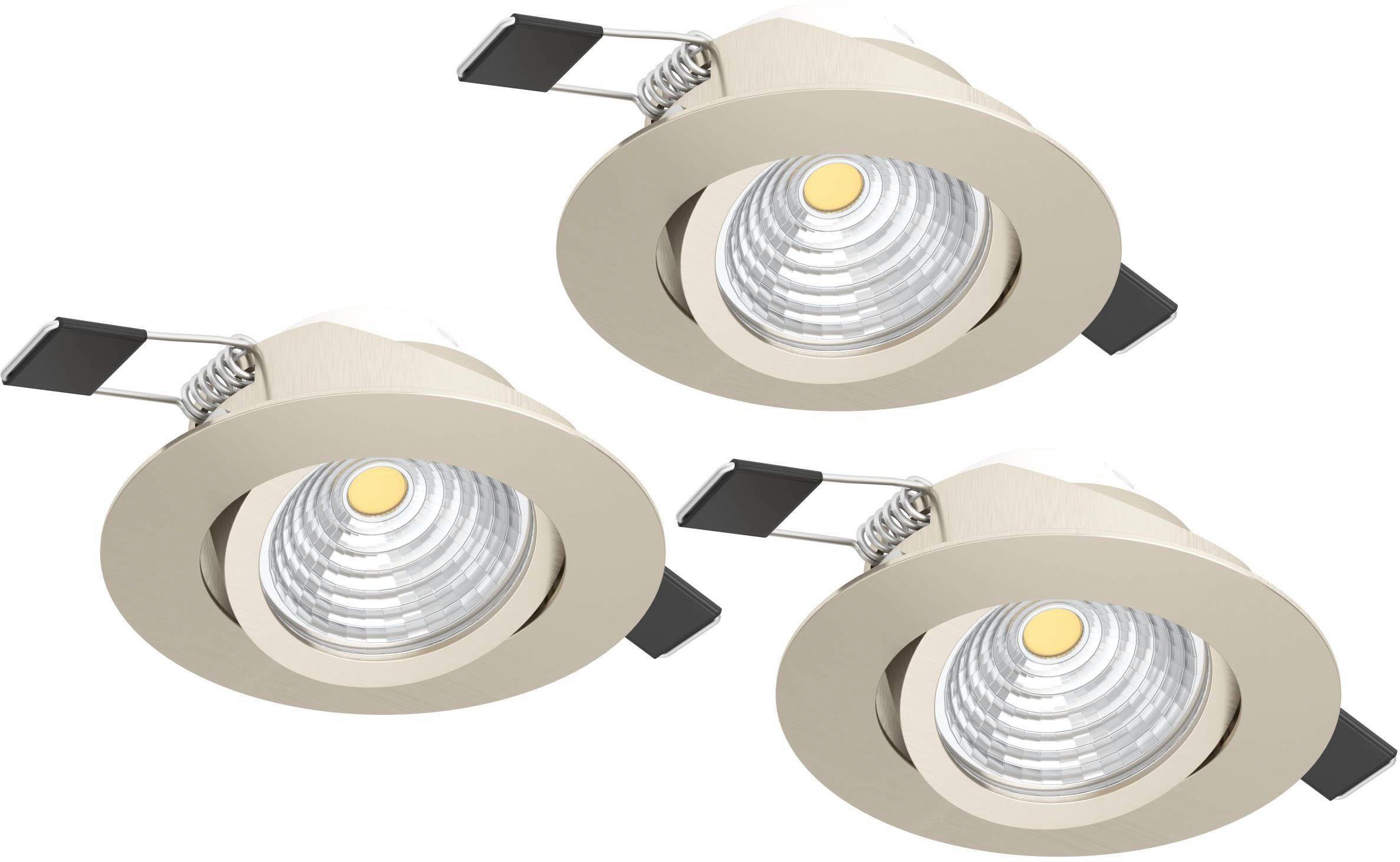 EGLO Deckenleuchte SALICETO, LED fest integriert, Warmweiß, Deckenleuchte in nickel aus Alu - 6W - Warmweiß | Deckenlampen