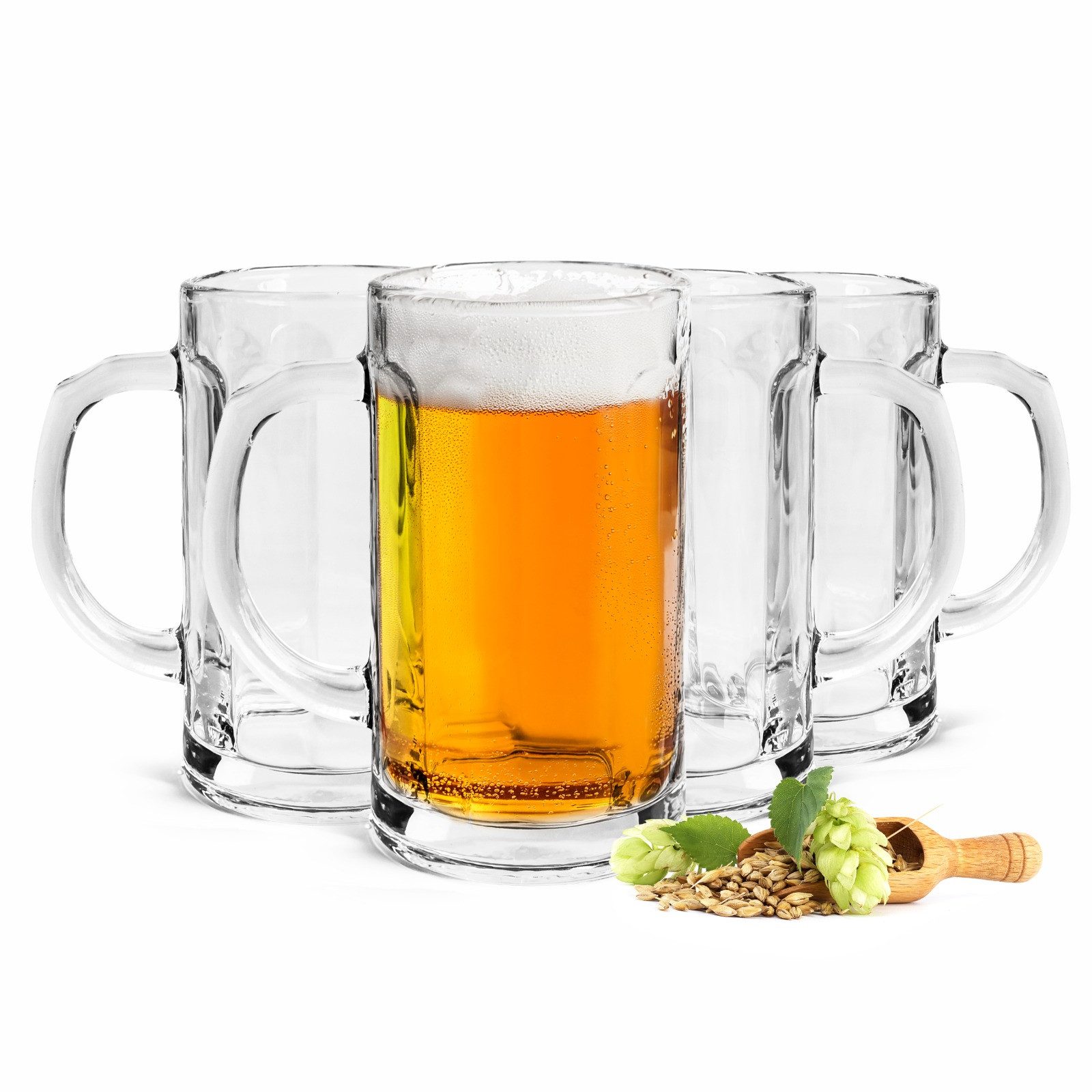 Sendez Bierglas 4 Bierseidel 400ml (max. 500ml) Biergläser Bierkrüge Bierglas Bierglas, 4-tlg., Glas