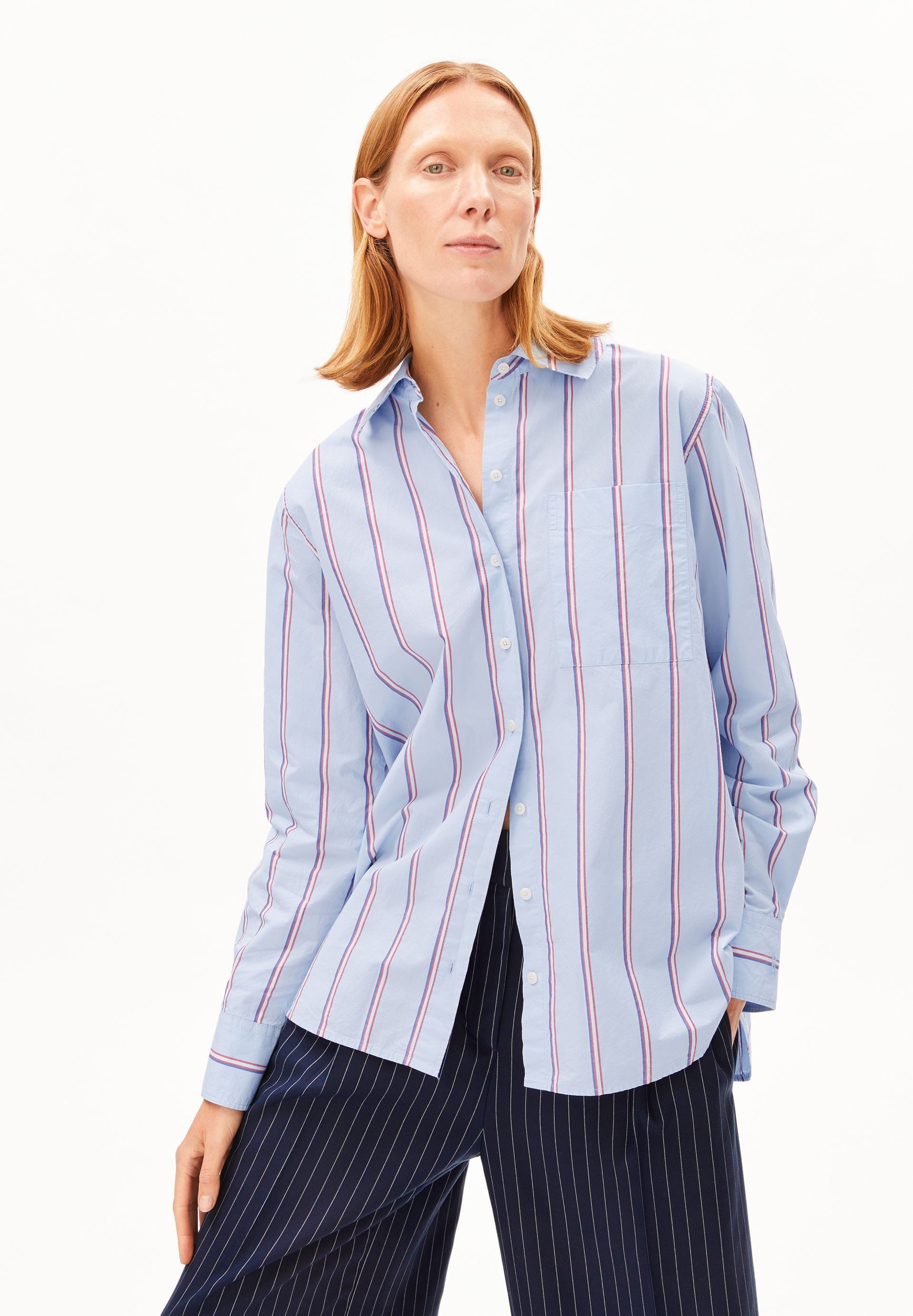 Armedangels Langarmbluse STRIPE LOOSE Bluse aus Bio-Baumwolle Loose Fit