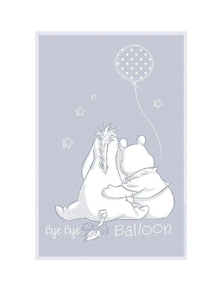 Komar Bild Winnie the Pooh Bye Bye Balloon, Disney (1 St), Wandbild zur Dekoration im Kinderzimmer - ohne Rahmen