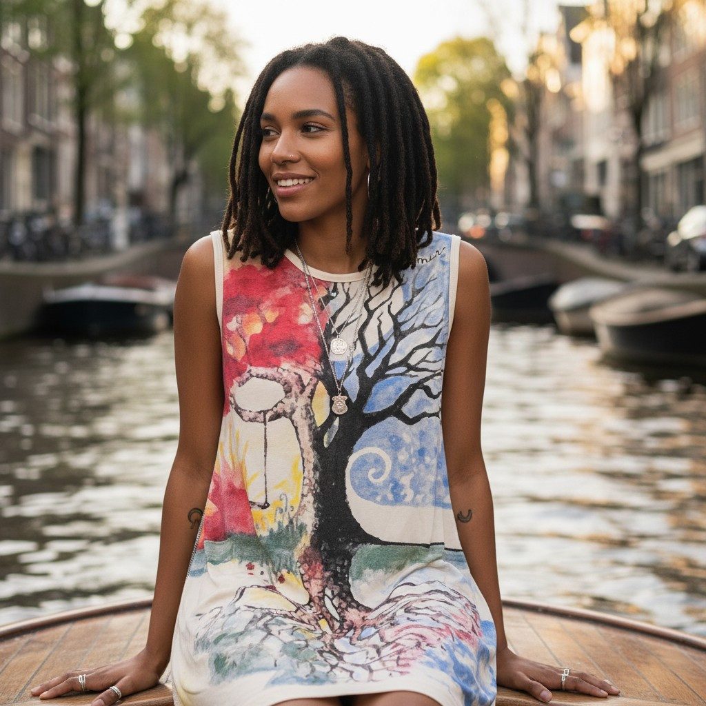 Guru-Shop T-Shirt Mirror Top, Longshirt, Minikleid - Lebensbaum.. Festival, günstig online kaufen