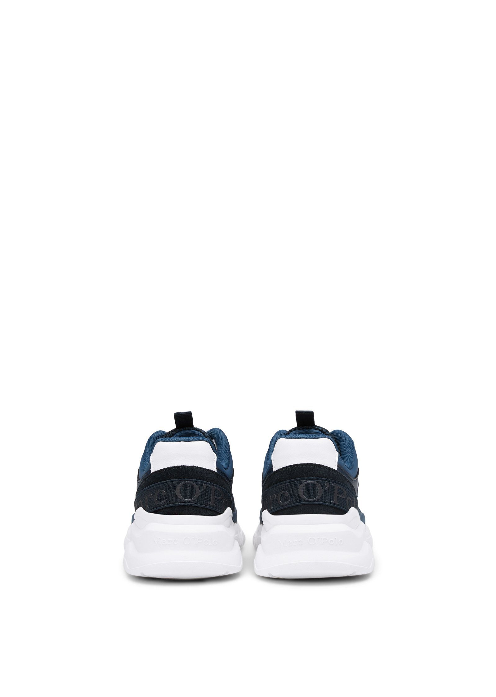 O'Polo Marc Sneaker recycelter blau Leder-Textil-Kombination aus
