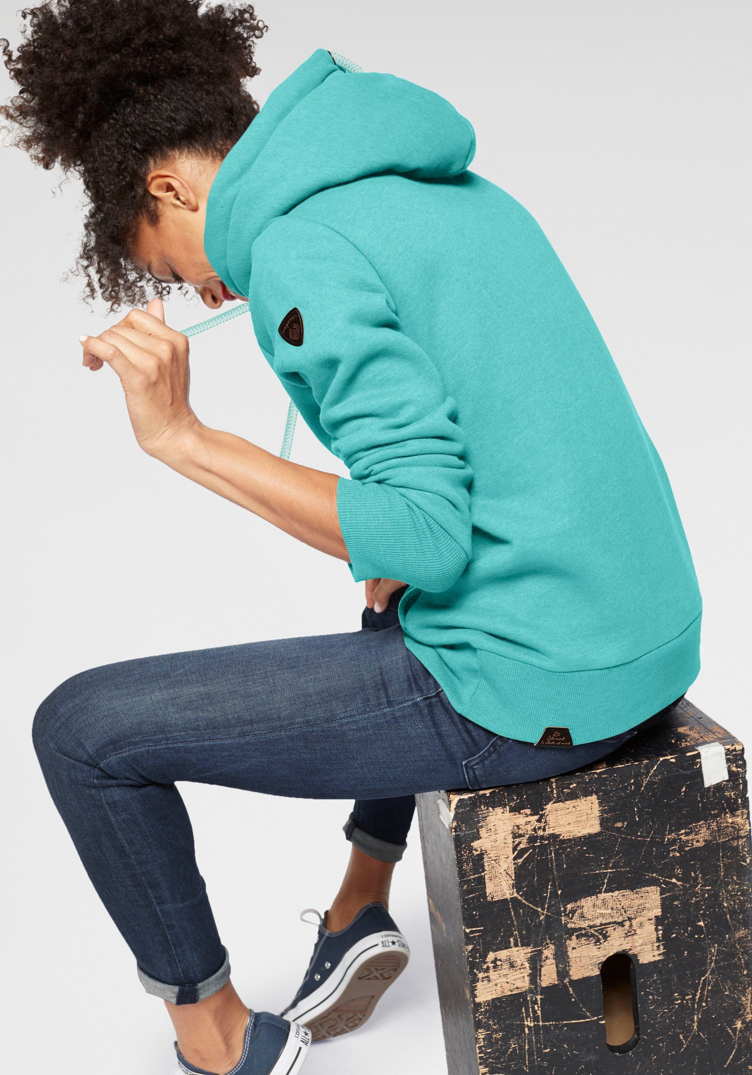 Ragwear Kapuzensweatshirt GRIPYBUTTON Sweater mit rustikalen günstig online kaufen
