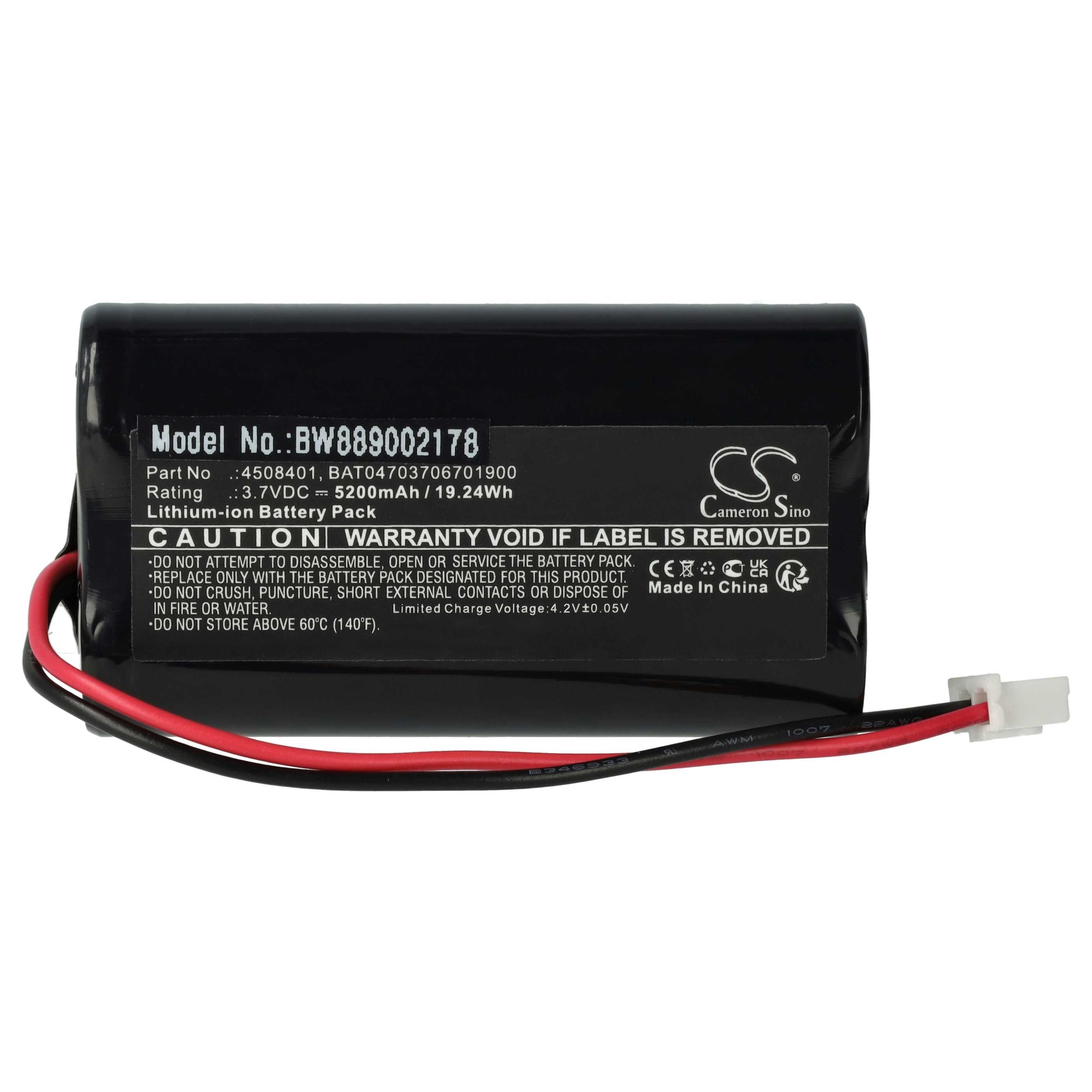 vhbw Ersatz für BAT04703706701900, 4508401 für Akku Li-Ion 5200 mAh (3,7 V)