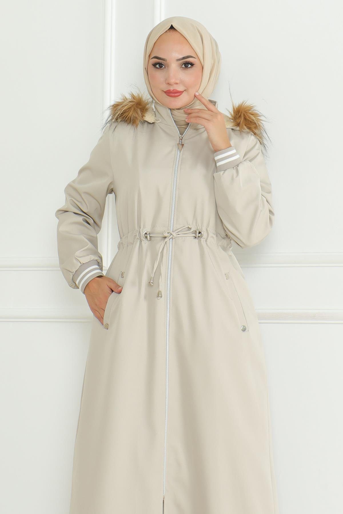 MODAMİHRAM Winterjacke Taba Gerippte Jacke mit günstig online kaufen