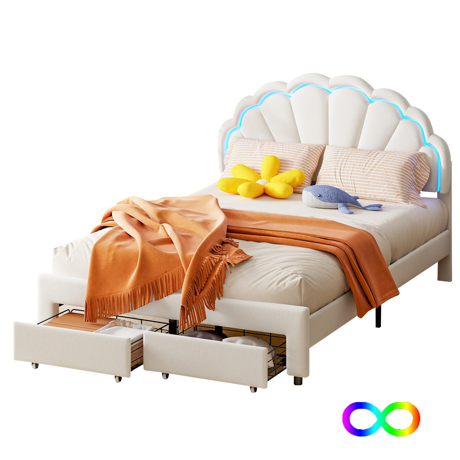 SEEZSSA Polsterbett Kinderbett Jugendbett (140x200cm Bett günstig online kaufen