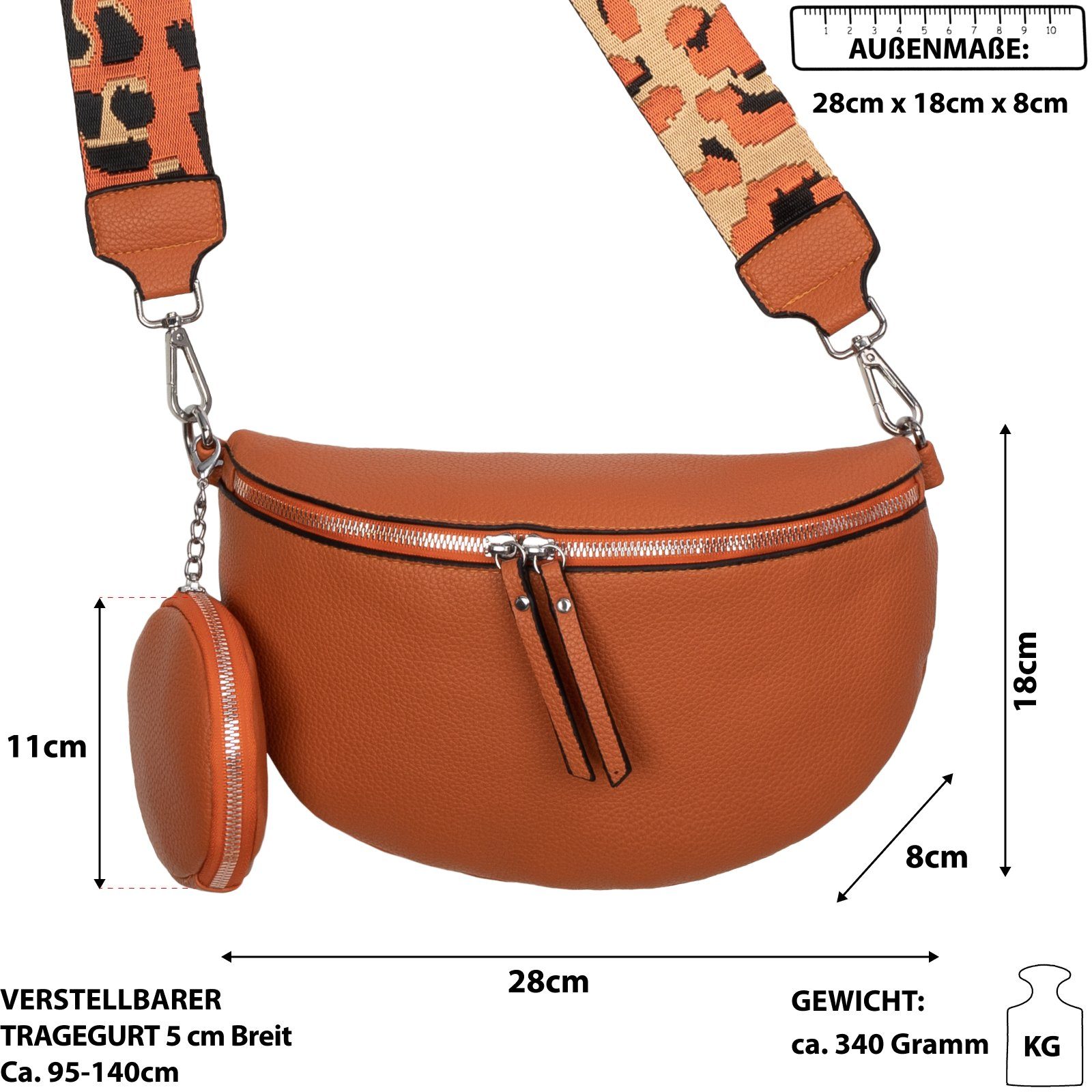 EAAKIE Gürteltasche Bauchtasche Umhängetasche Crossbody-Bag Kunstleder günstig online kaufen