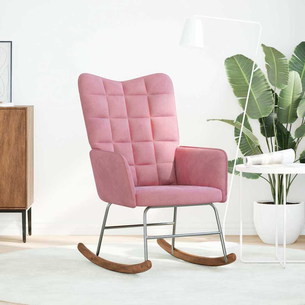 vidaXL Schaukelstuhl Schaukelstuhl Rosa Samt (1 günstig online kaufen